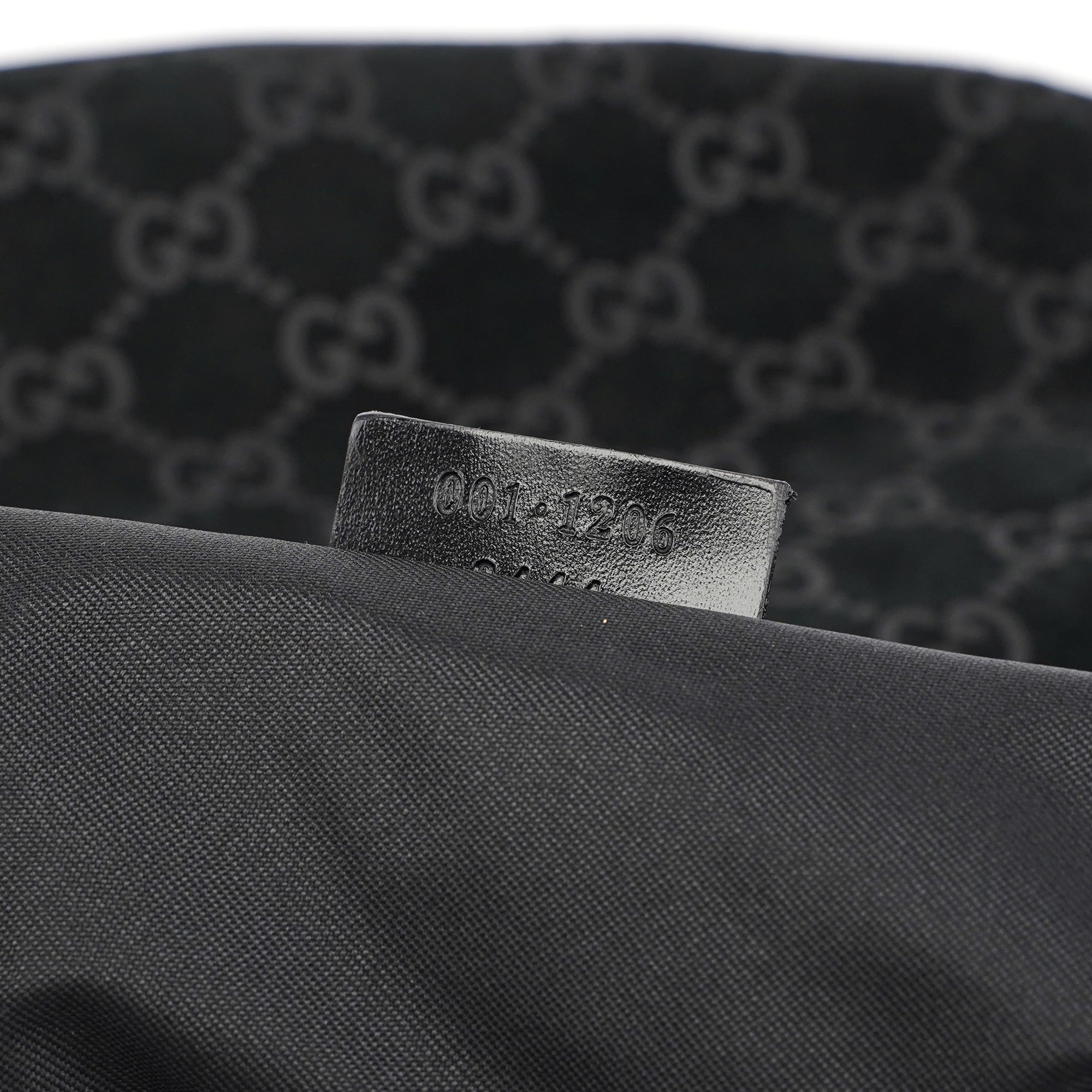 001 1206 Black Suede GG Shoulder Bag