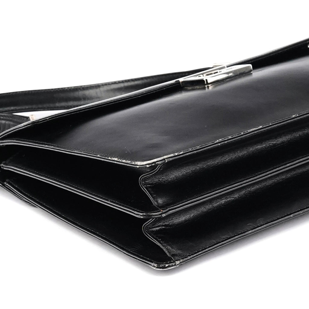 001 1364 1732 Black Calfskin Square G Shoulder Bag