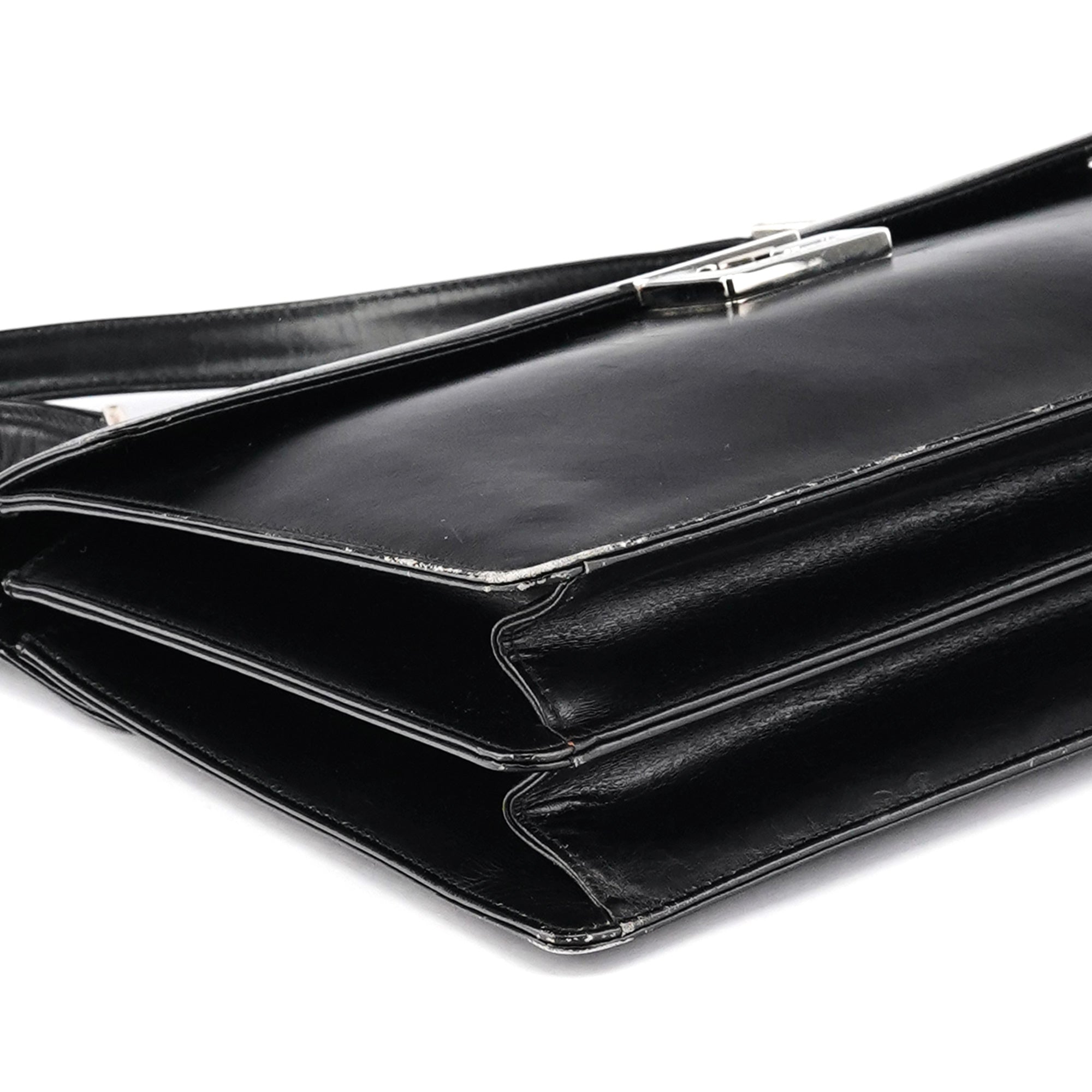 001 1364 1732 Black Calfskin Square G Shoulder Bag