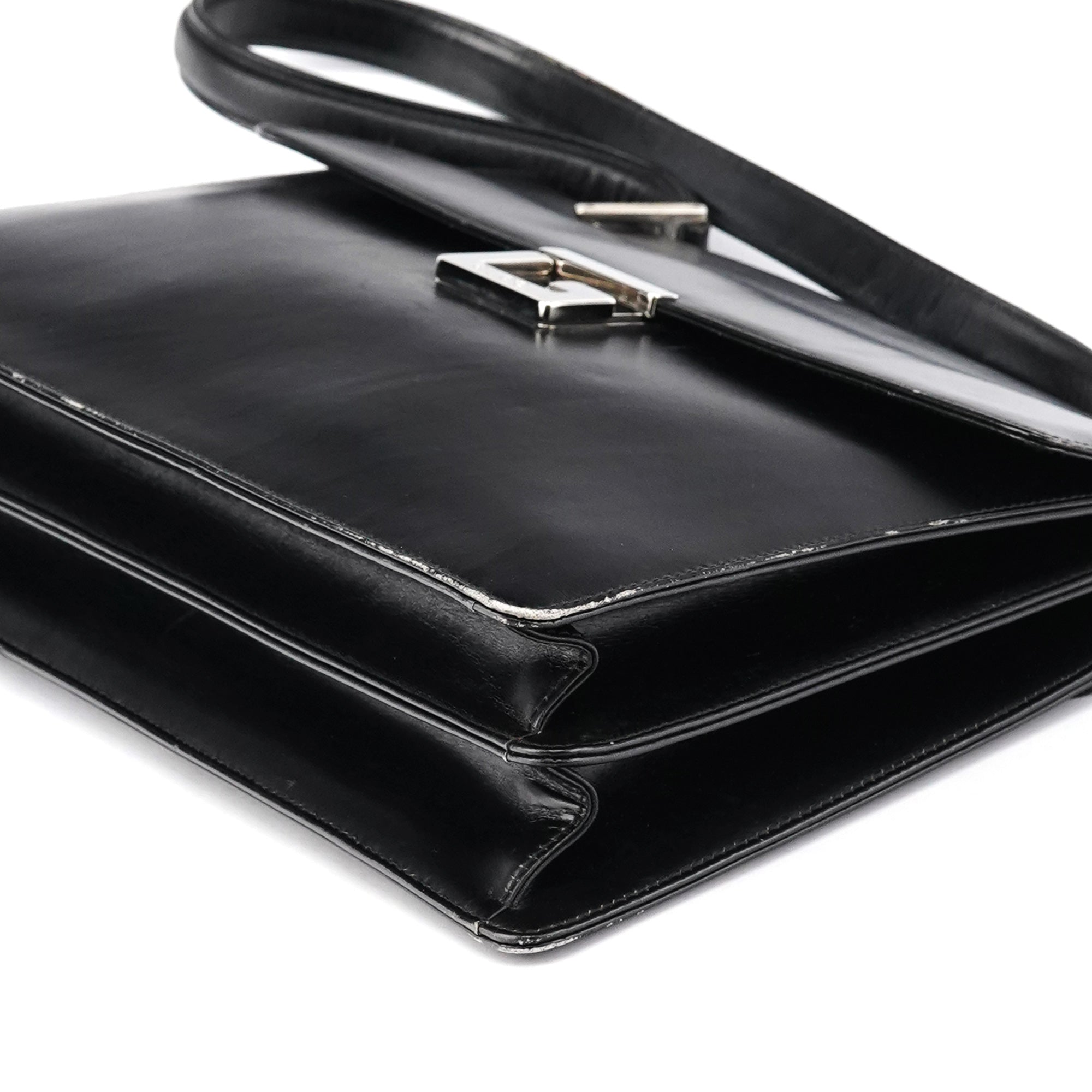 001 1364 1732 Black Calfskin Square G Shoulder Bag