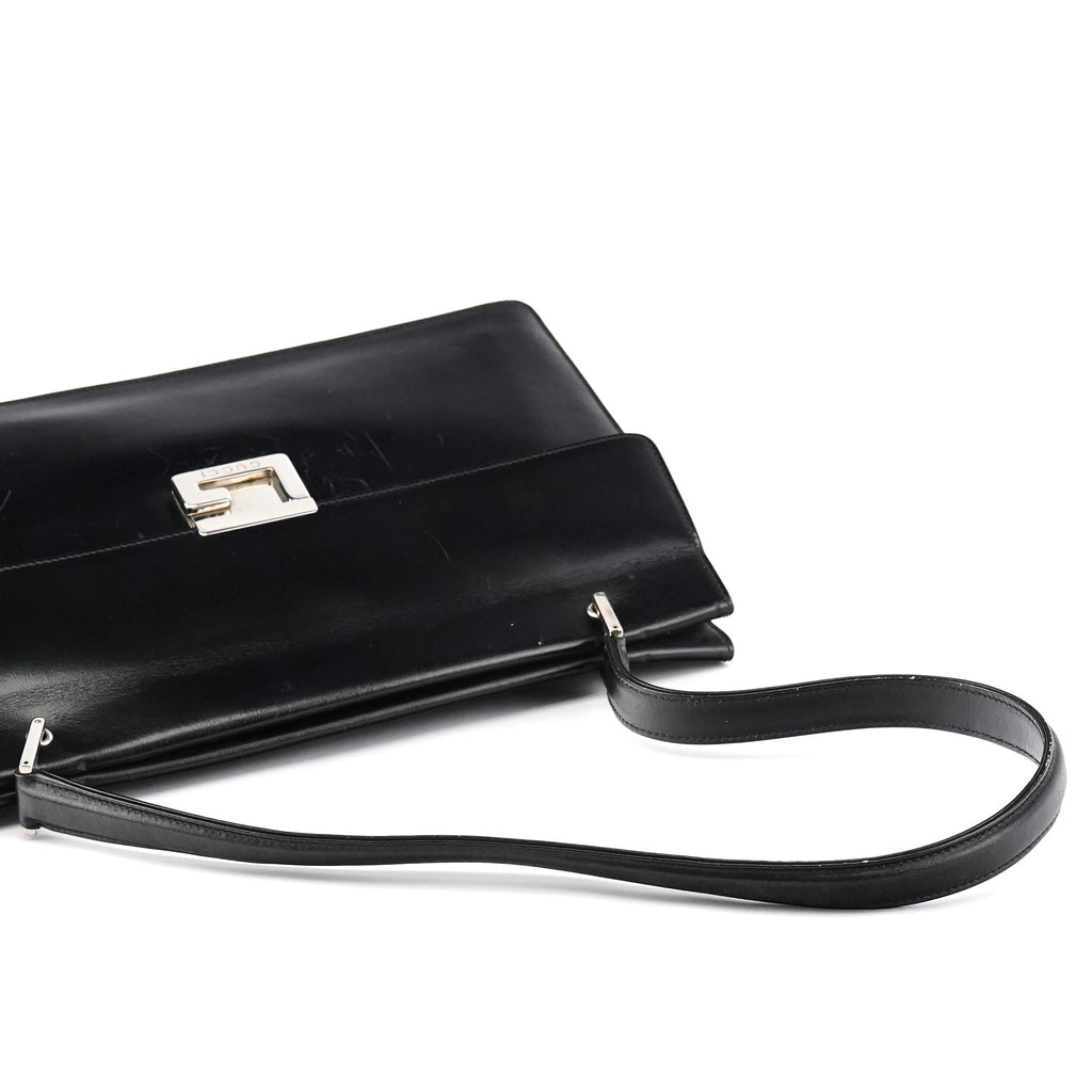 001 1364 1732 Black Calfskin Square G Shoulder Bag