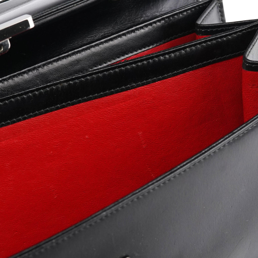 001 1364 1732 Black Calfskin Square G Shoulder Bag