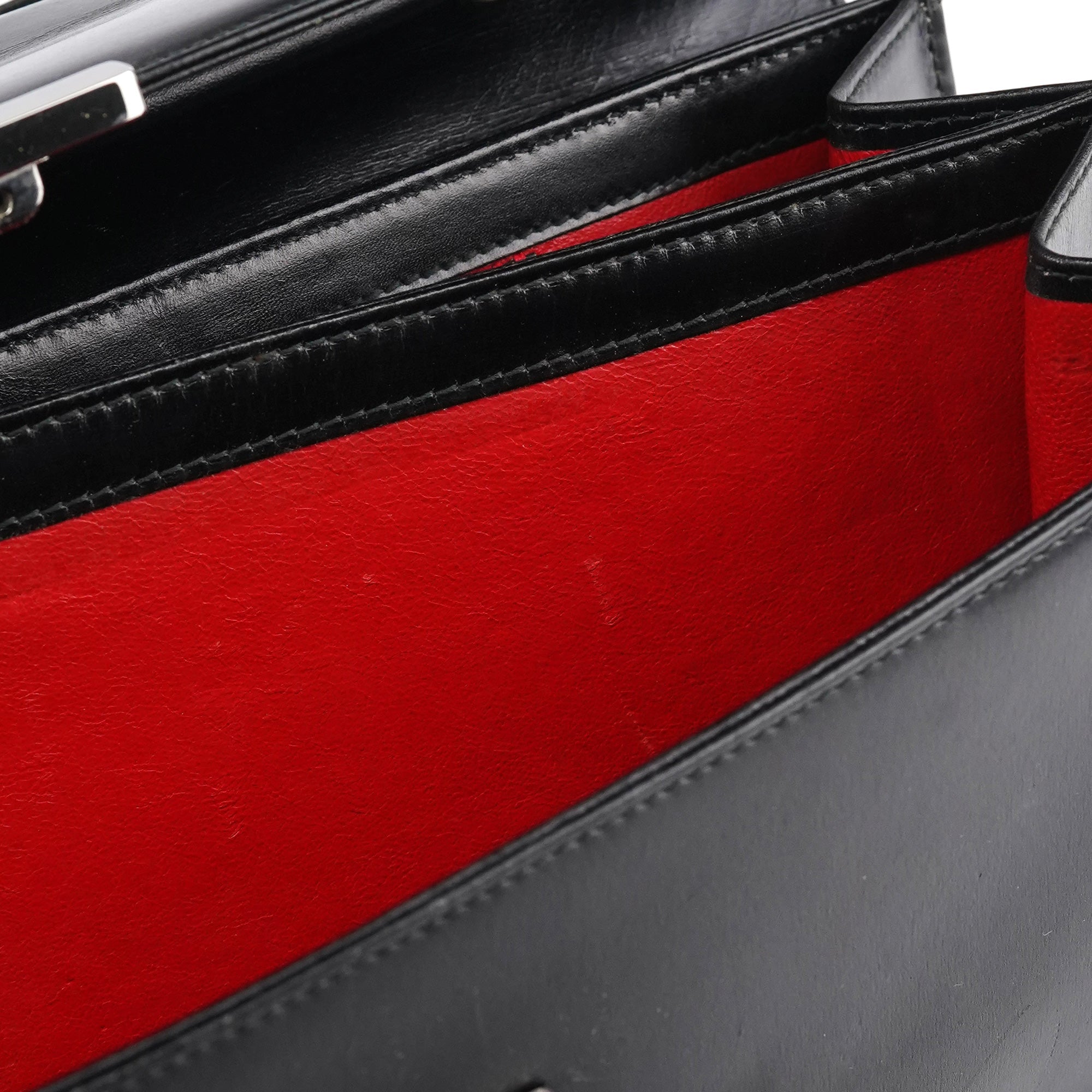 001 1364 1732 Black Calfskin Square G Shoulder Bag