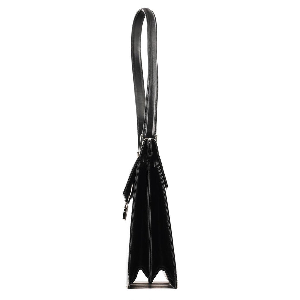 001 1364 1732 Black Calfskin Square G Shoulder Bag
