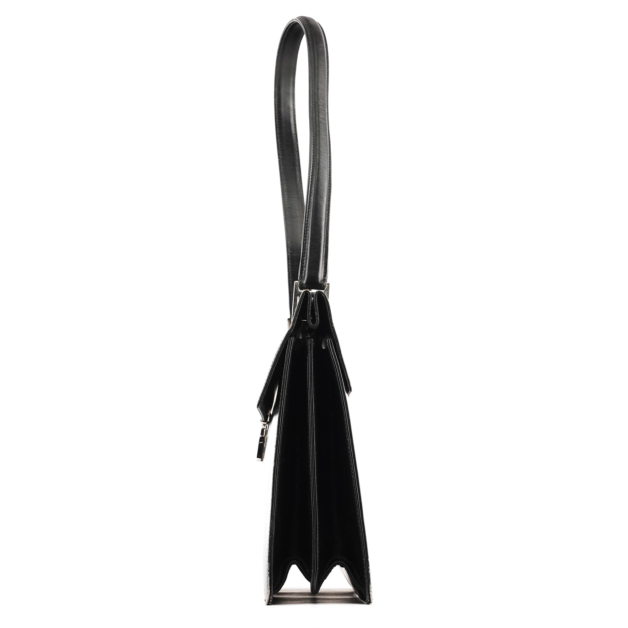 001 1364 1732 Black Calfskin Square G Shoulder Bag