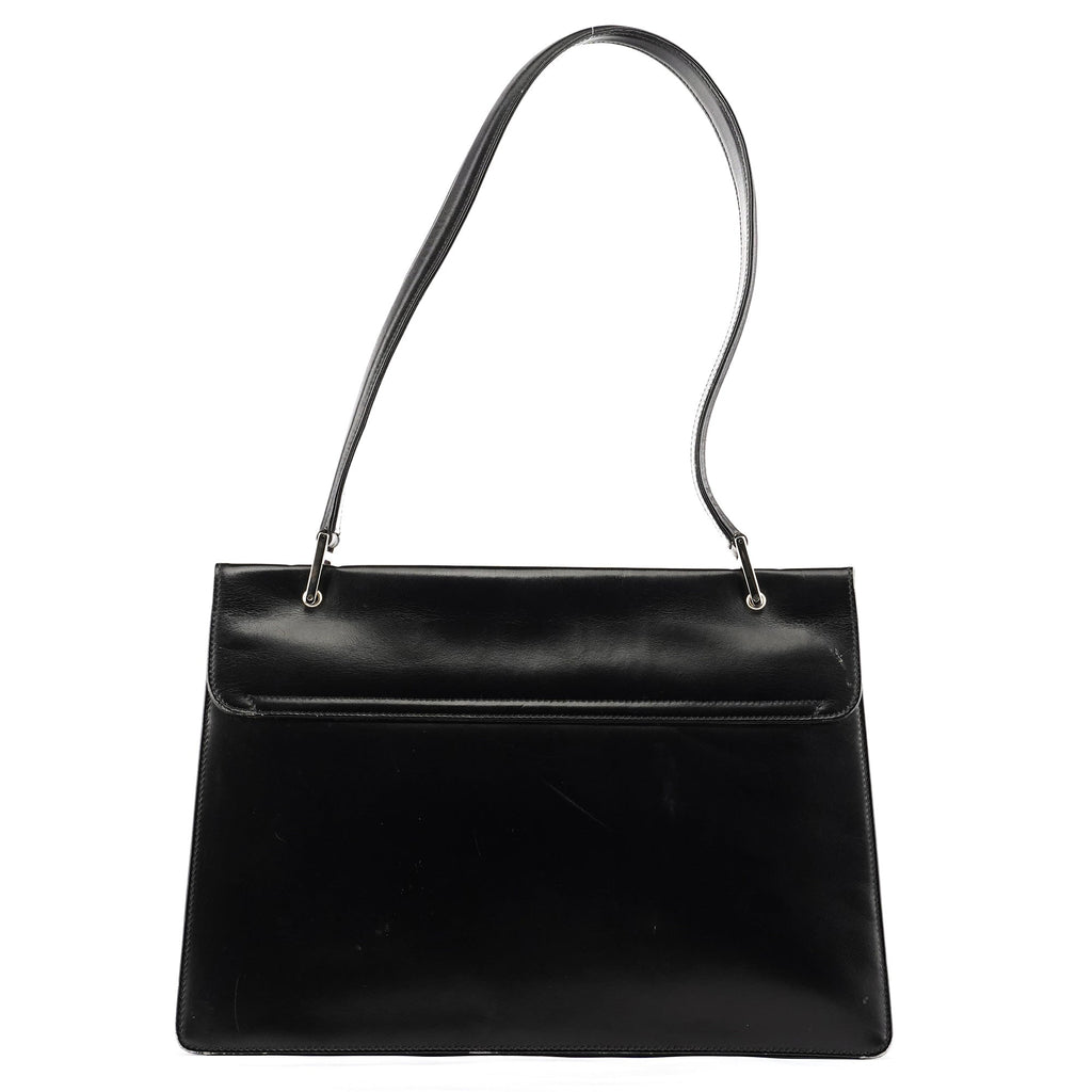 001 1364 1732 Black Calfskin Square G Shoulder Bag