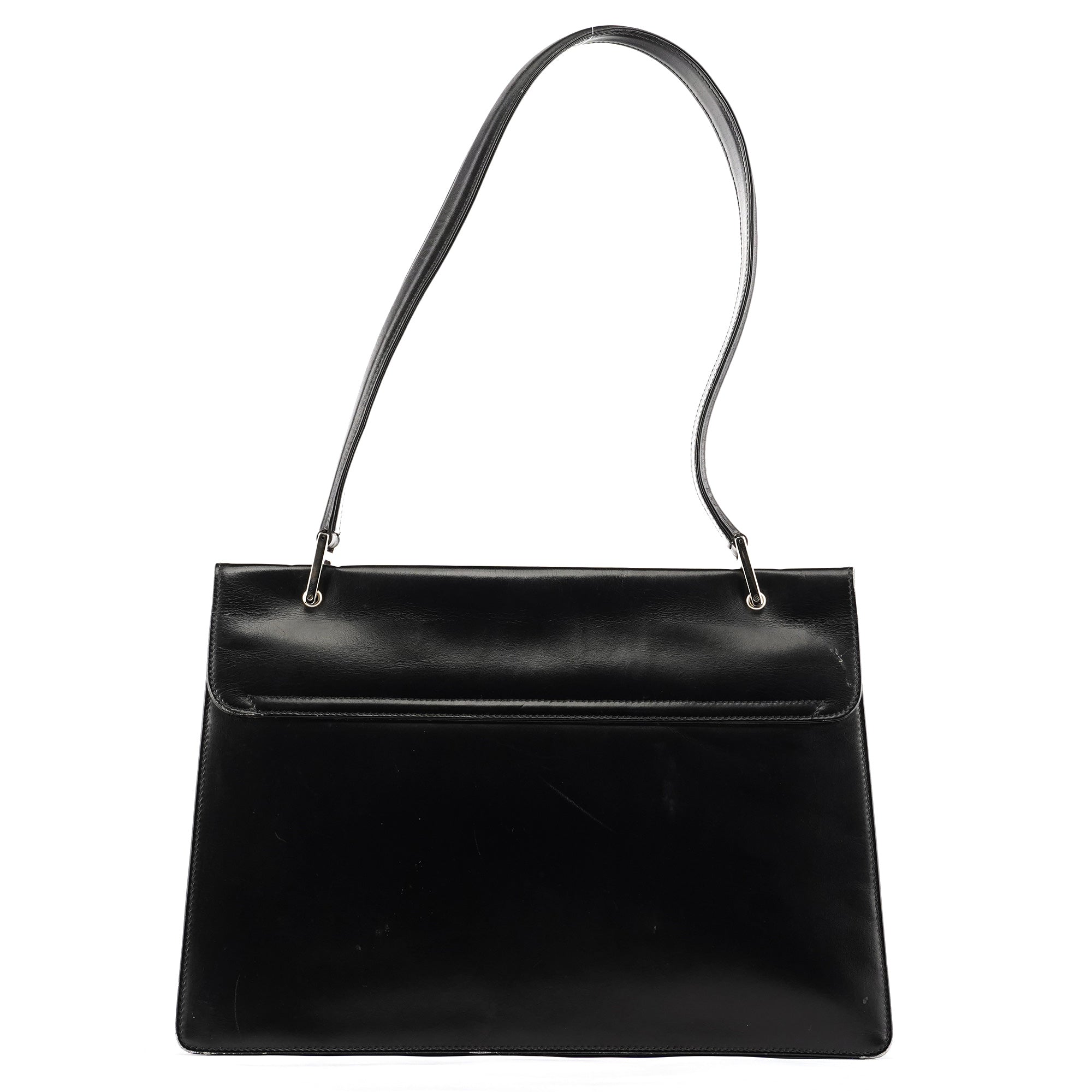 001 1364 1732 Black Calfskin Square G Shoulder Bag