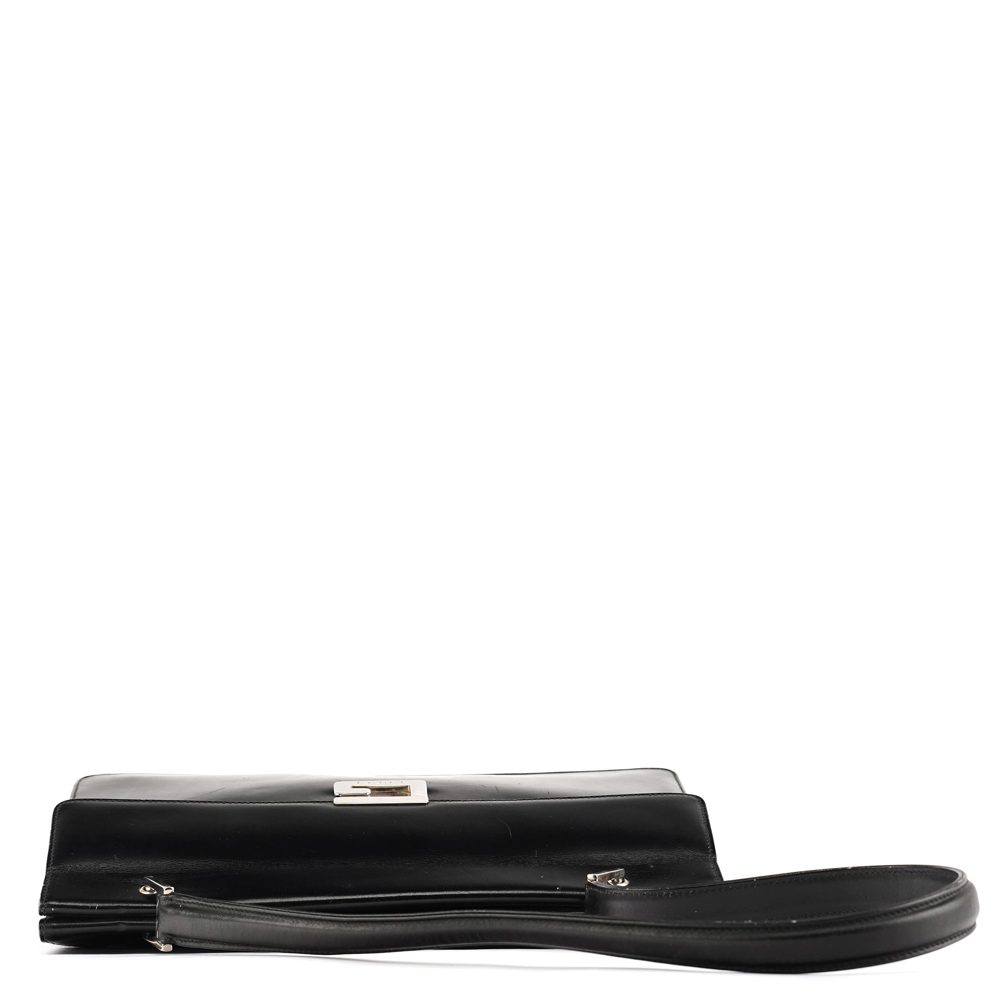 001 1364 1732 Black Calfskin Square G Shoulder Bag