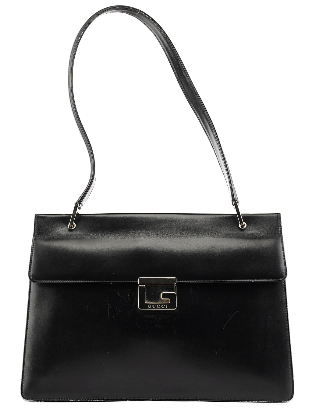 001 1364 1732 Black Calfskin Square G Shoulder Bag