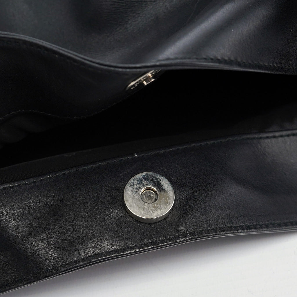 001 1577 Black Calfskin Bamboo 2-Way Bag