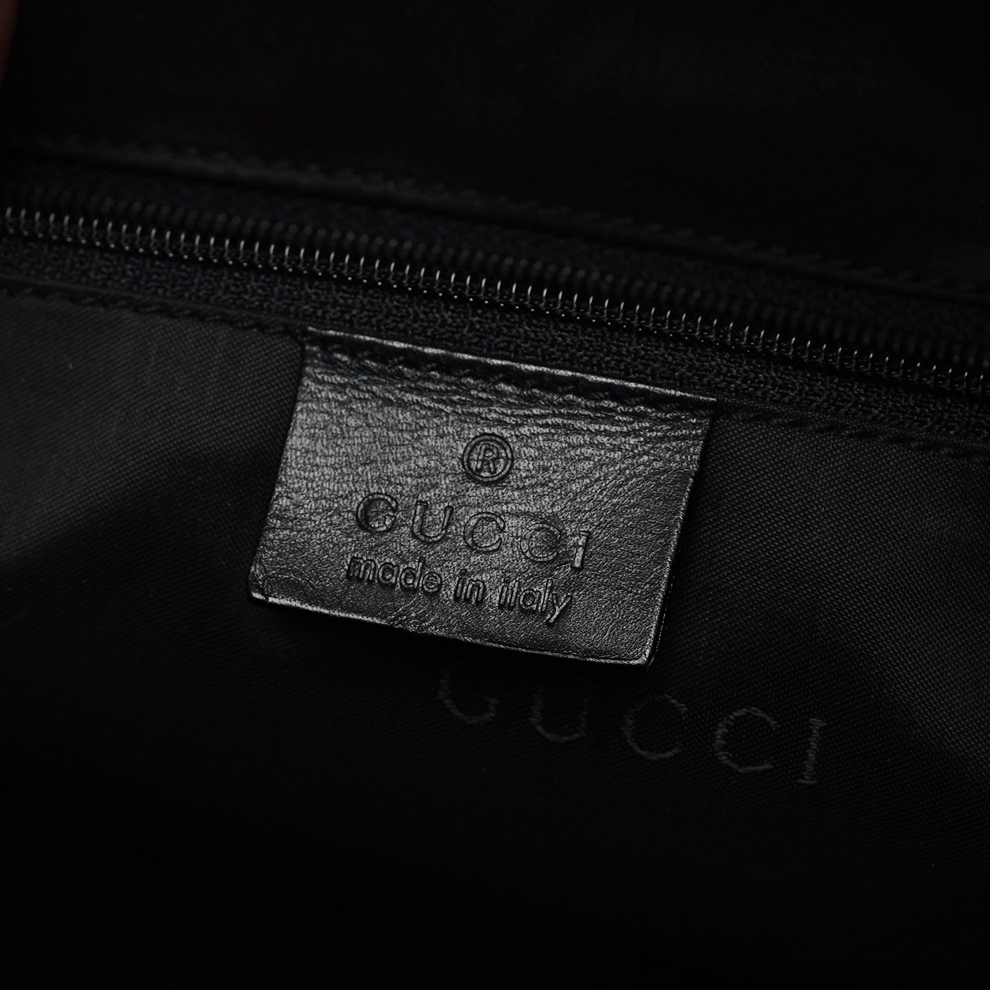 001 1577 Black Calfskin Bamboo 2-Way Bag
