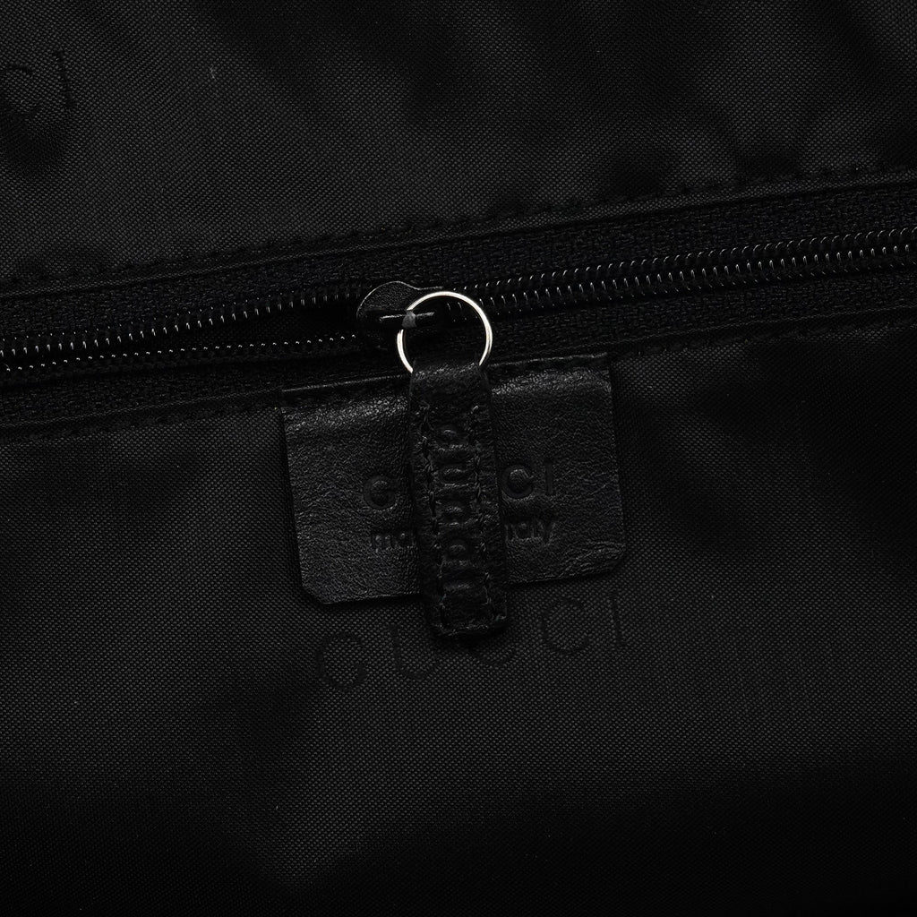 001 1638 Black Leather Bamboo 2-Way Bag