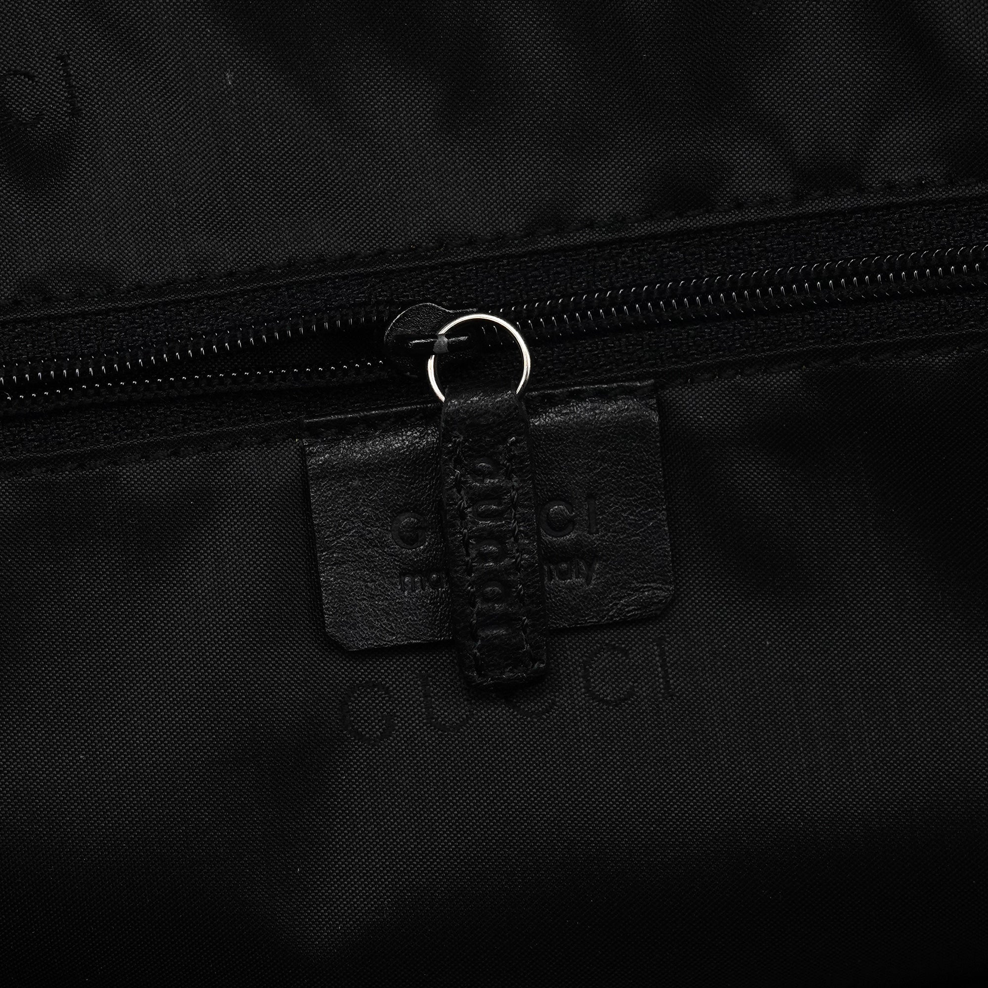001 1638 Black Leather Bamboo 2-Way Bag