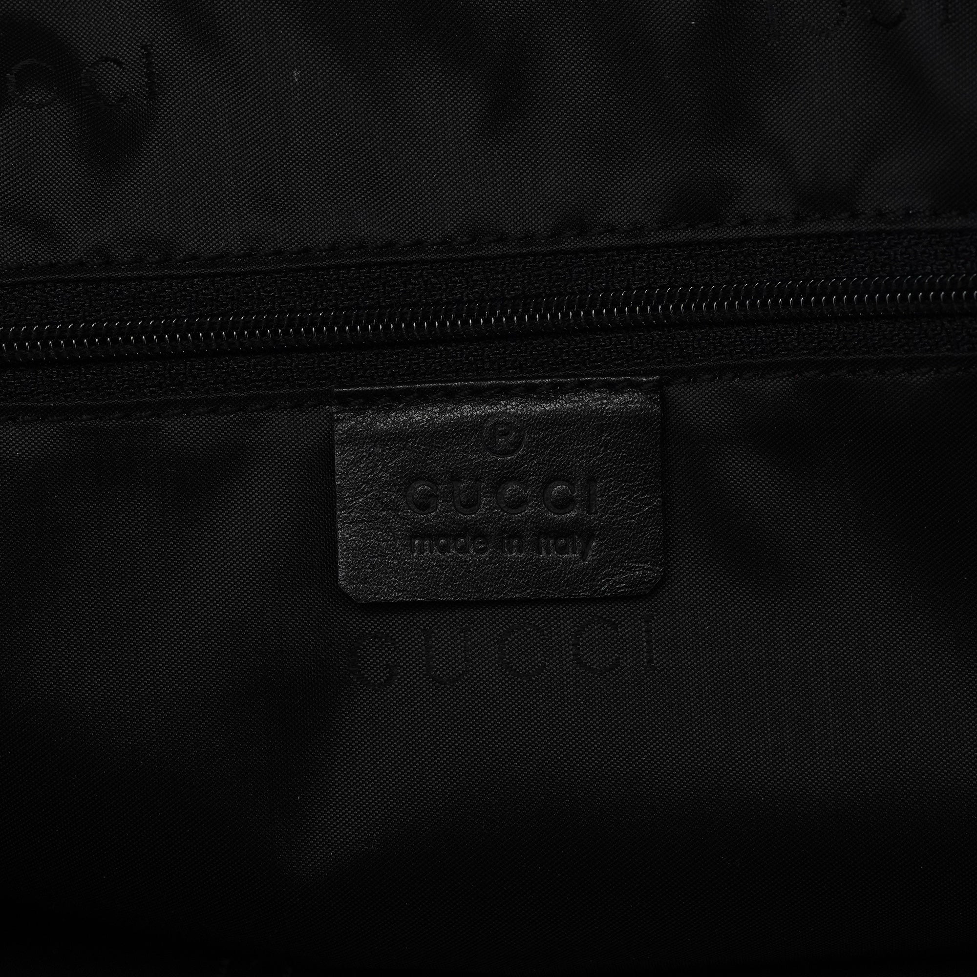 001 1638 Black Leather Bamboo 2-Way Bag