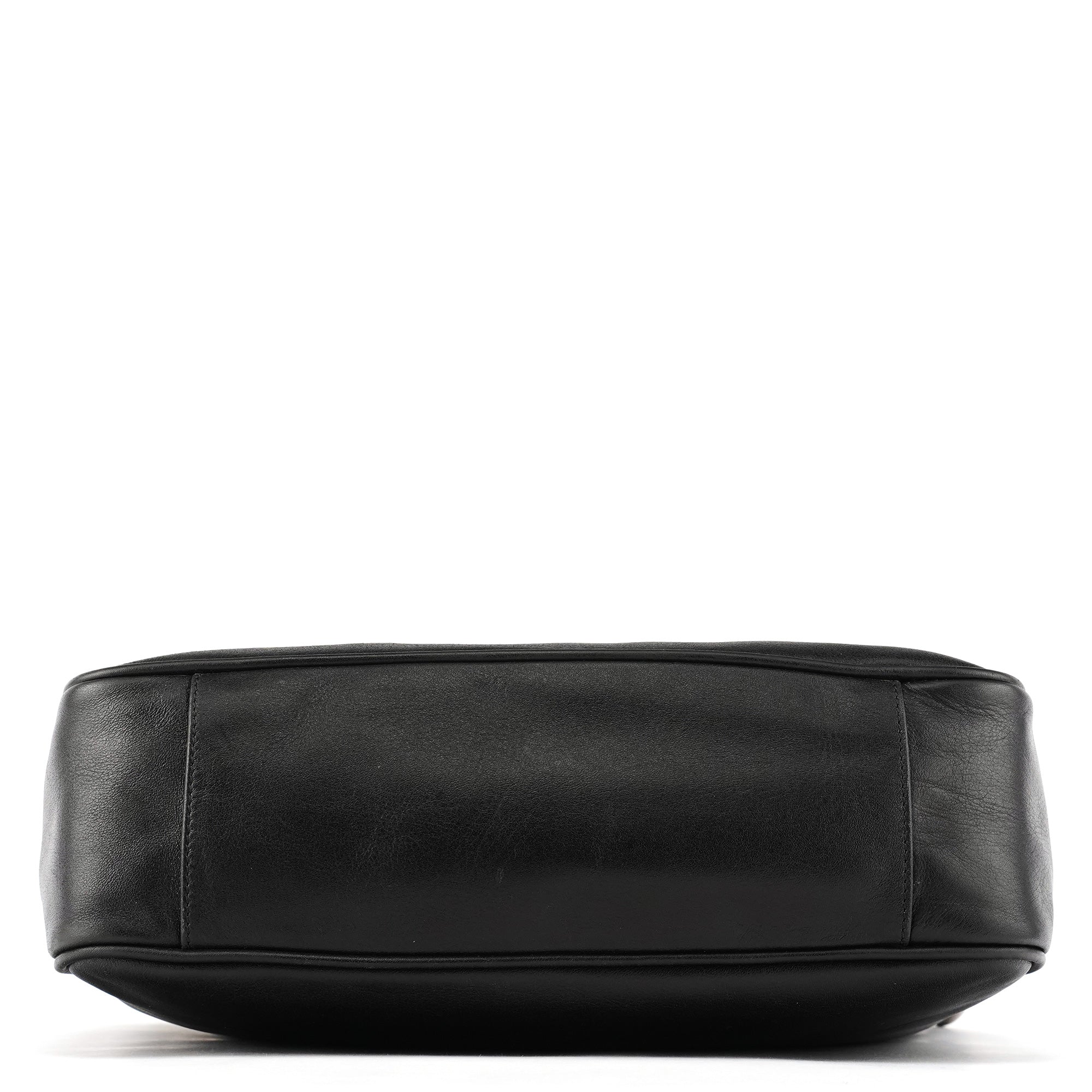 001 1638 Black Leather Bamboo 2-Way Bag