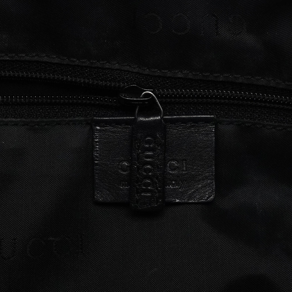 001 1638 Black Leather Bamboo 2-Way Bag