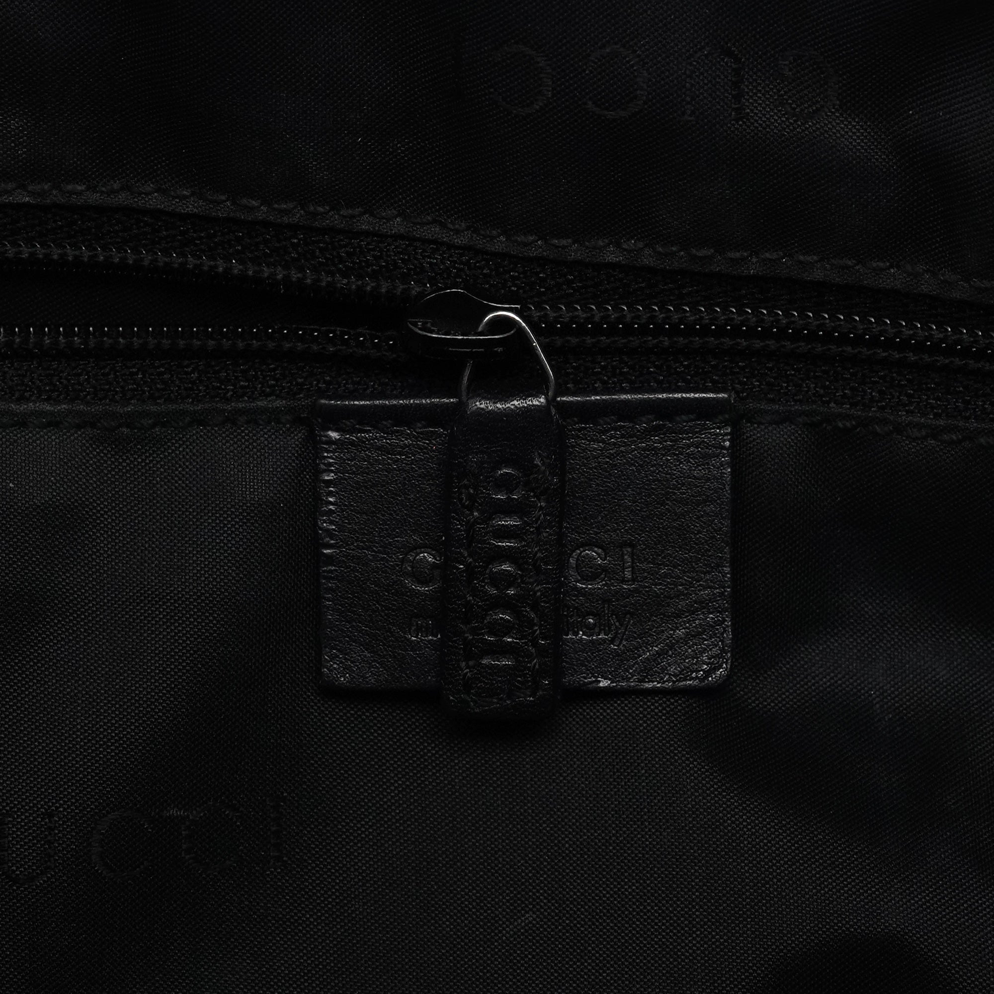 001 1638 Black Leather Bamboo 2-Way Bag