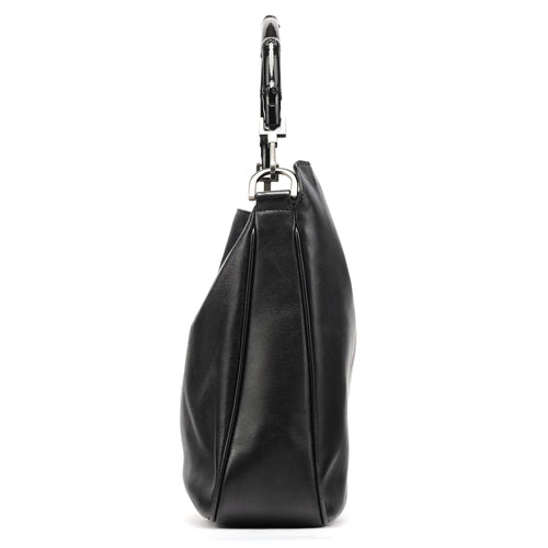 001 1638 Black Leather Bamboo 2-Way Bag