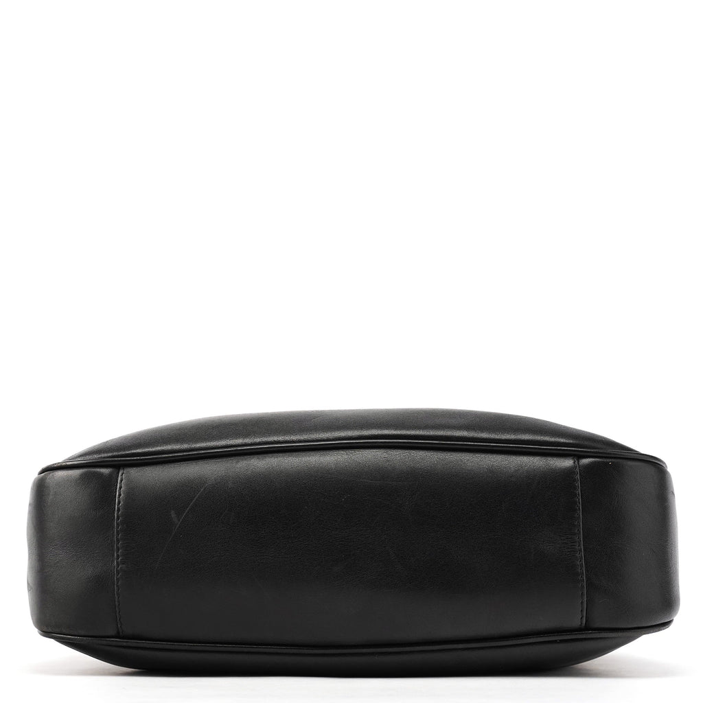 001 1638 Black Leather Bamboo 2-Way Bag