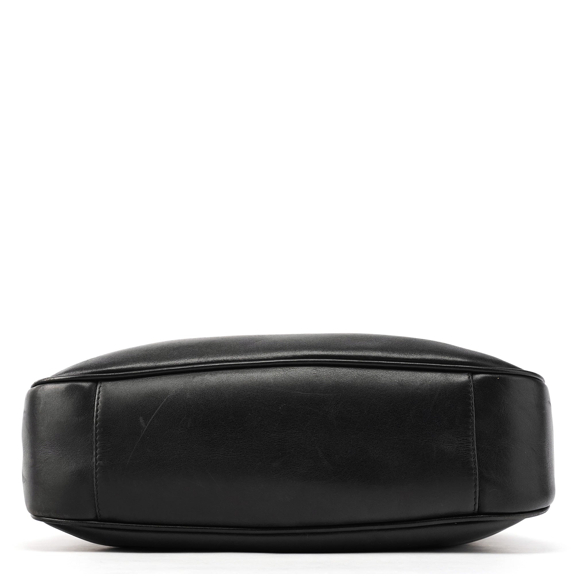001 1638 Black Leather Bamboo 2-Way Bag
