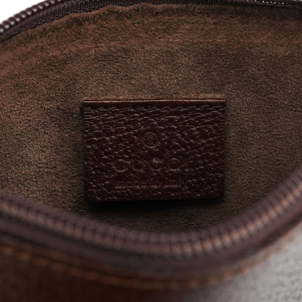 001 1880 Brown Leather Bamboo Hobo Shoulder Bag