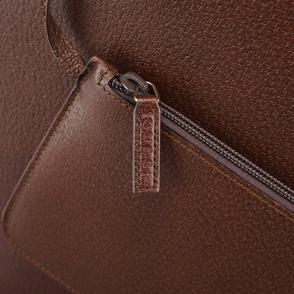 001 1880 Brown Leather Bamboo Hobo Shoulder Bag