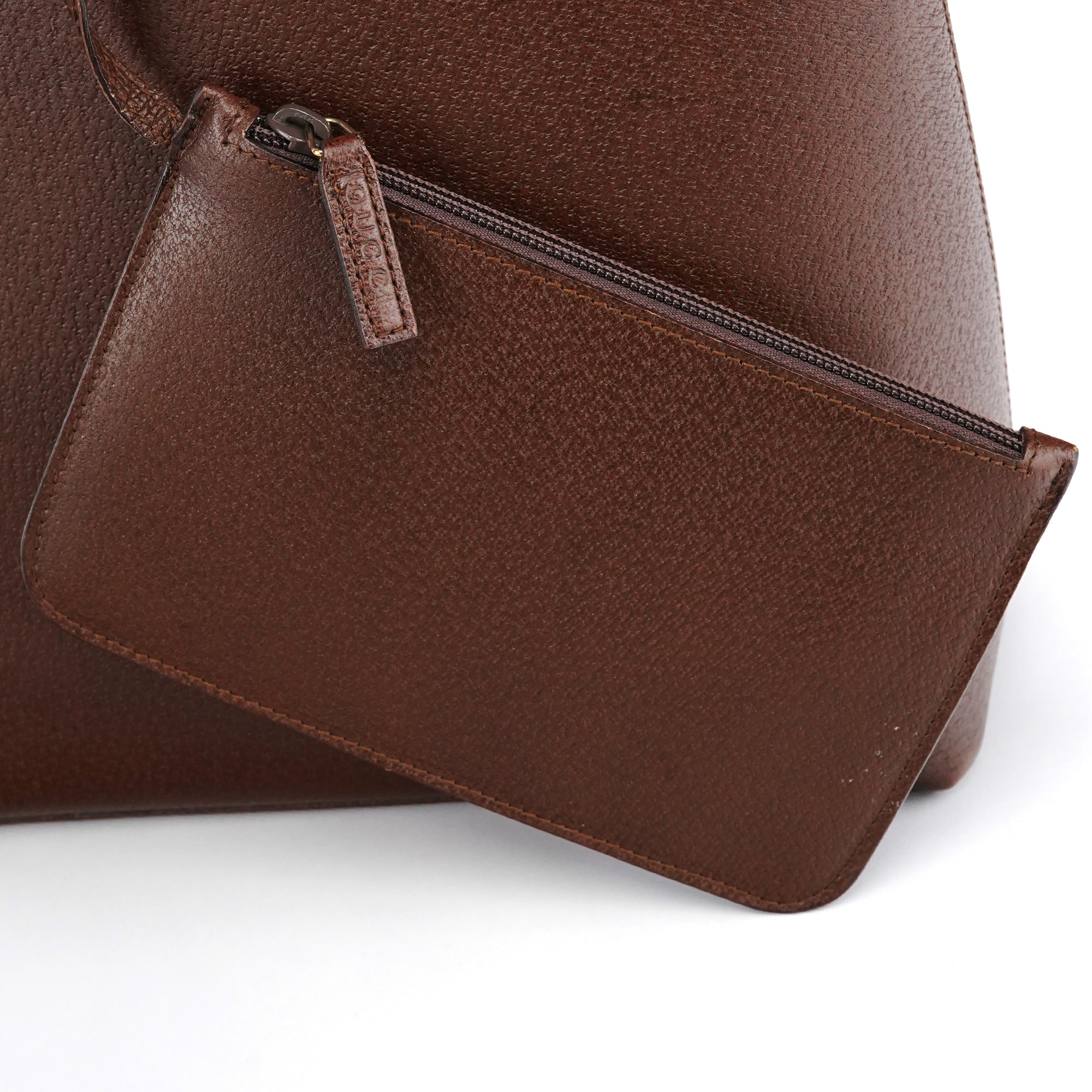 001 1880 Brown Leather Bamboo Hobo Shoulder Bag