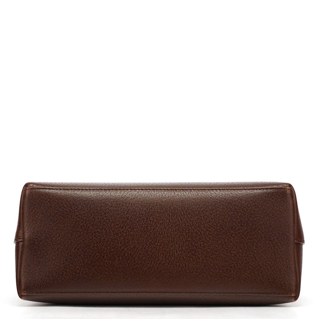 001 1880 Brown Leather Bamboo Hobo Shoulder Bag