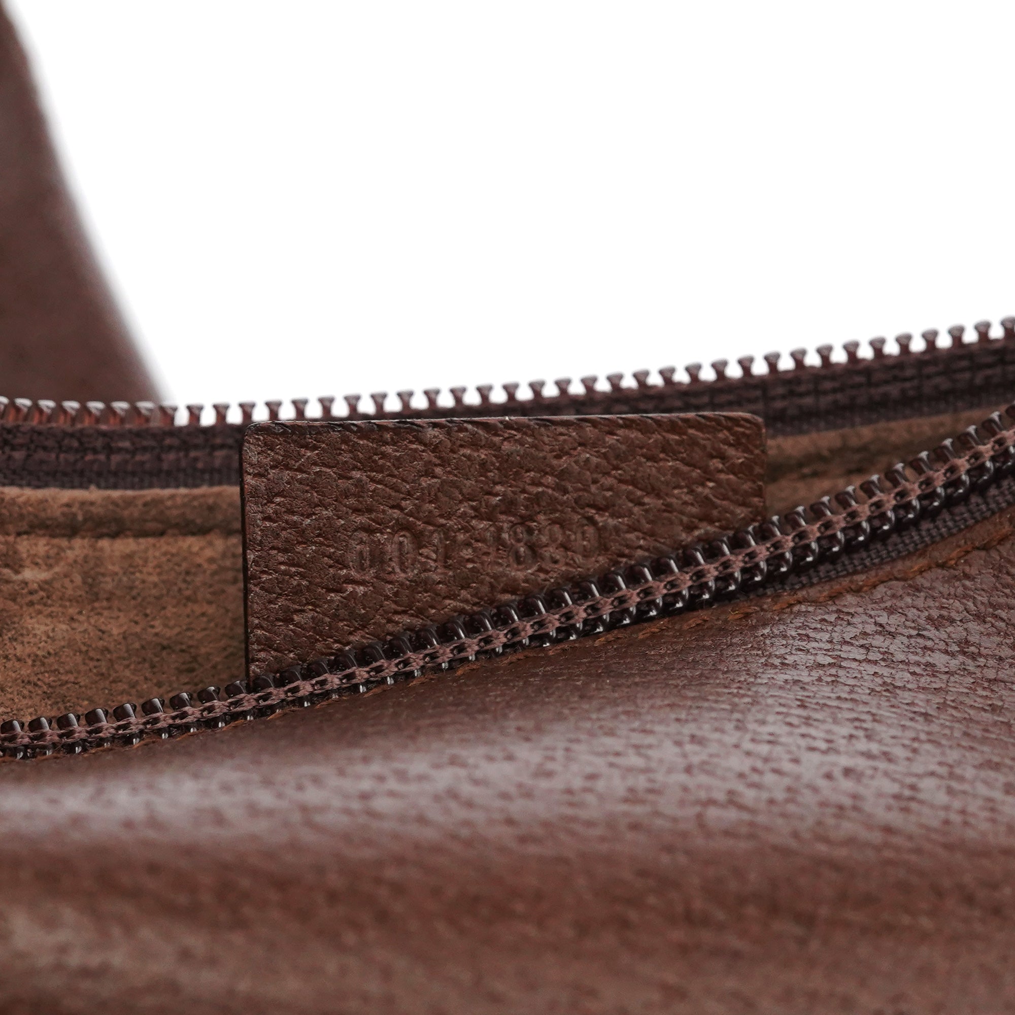 001 1880 Brown Leather Bamboo Shoulder Bag