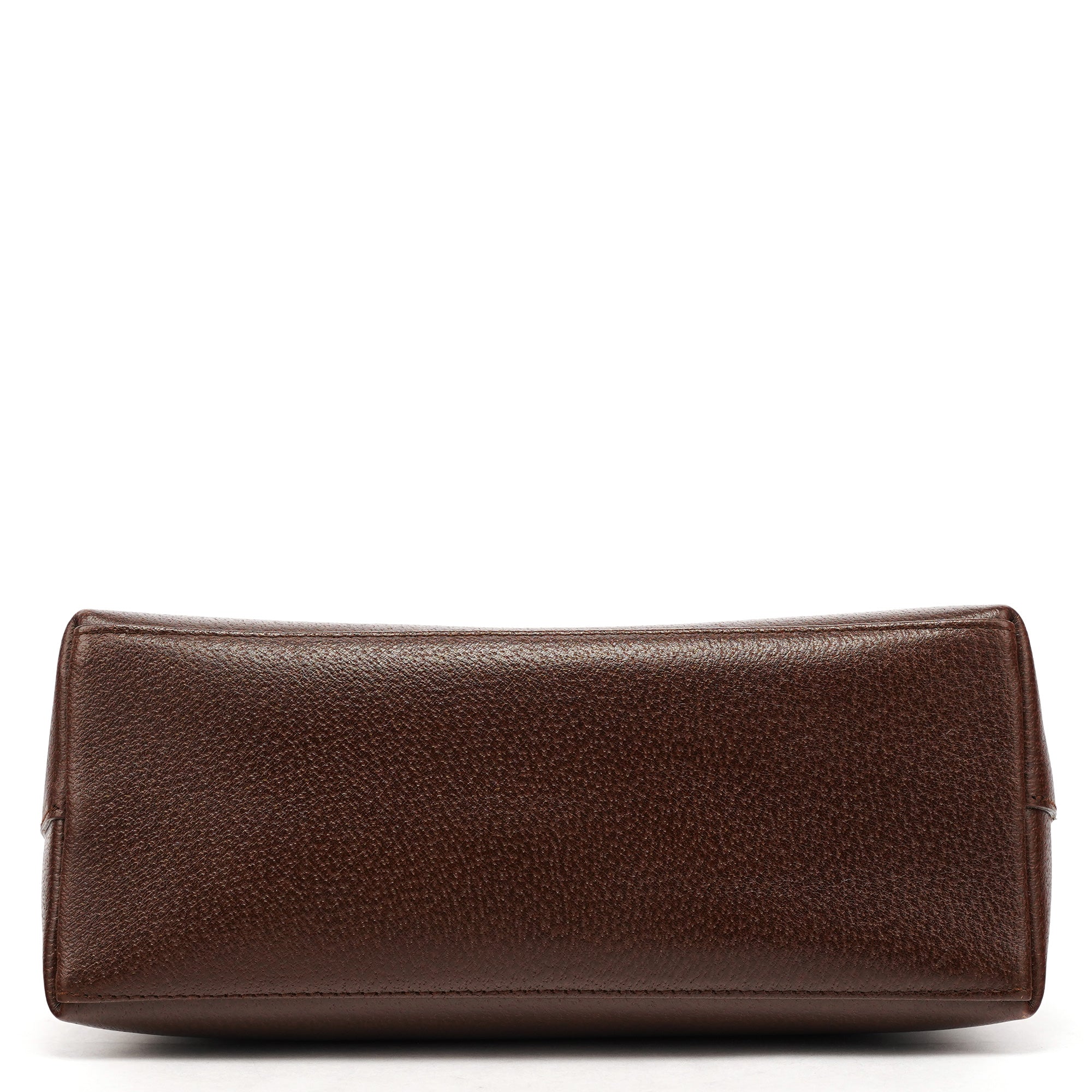 001 1880 Brown Leather Bamboo Shoulder Bag