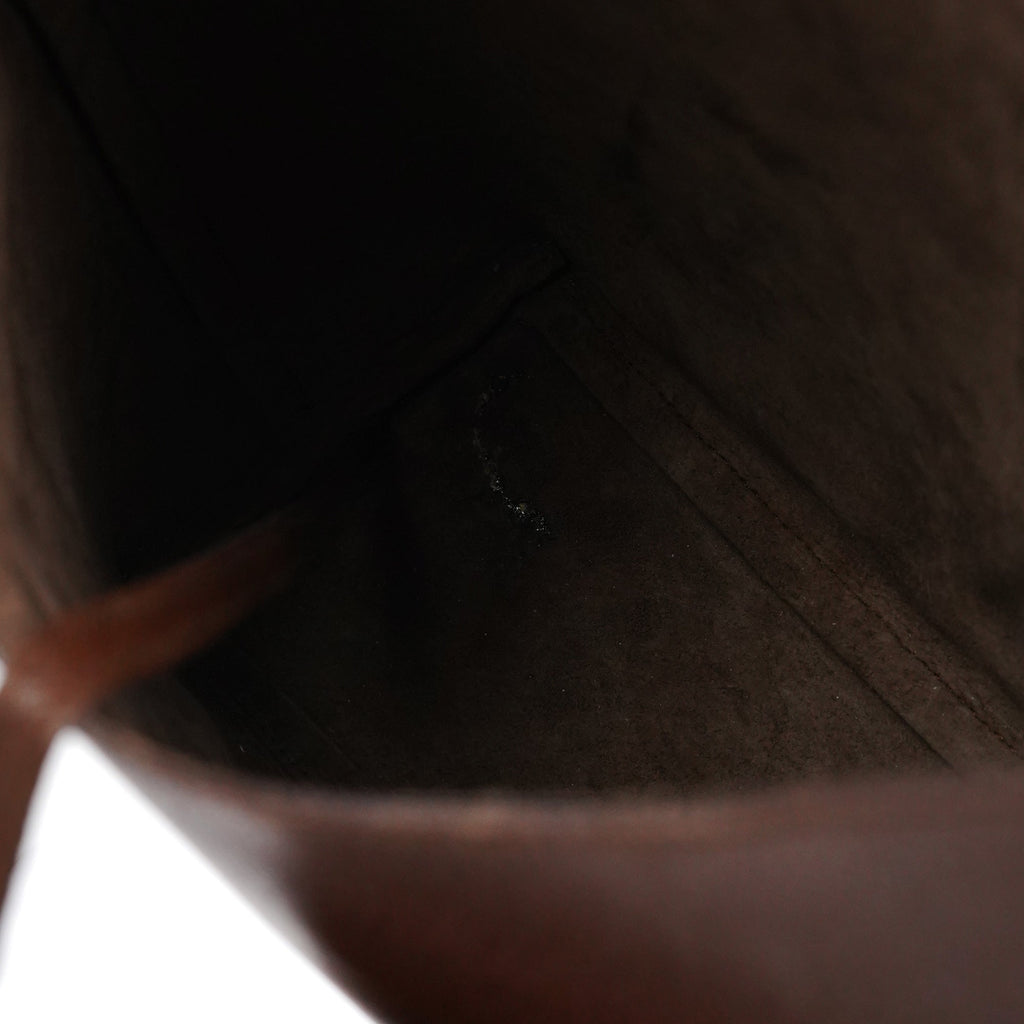 001 1880 Brown Leather Bamboo Shoulder Bag