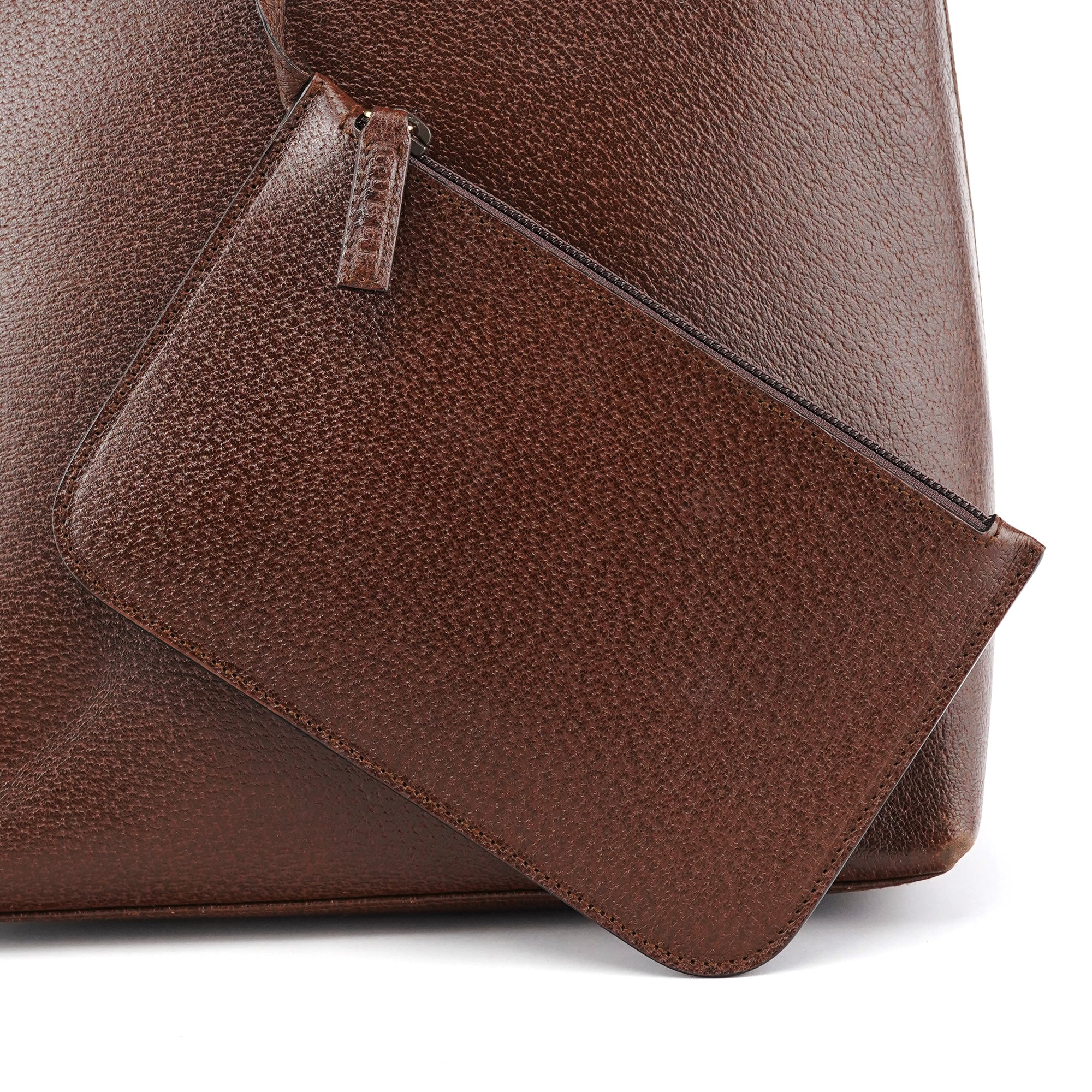 001 1880 Brown Leather Bamboo Shoulder Bag