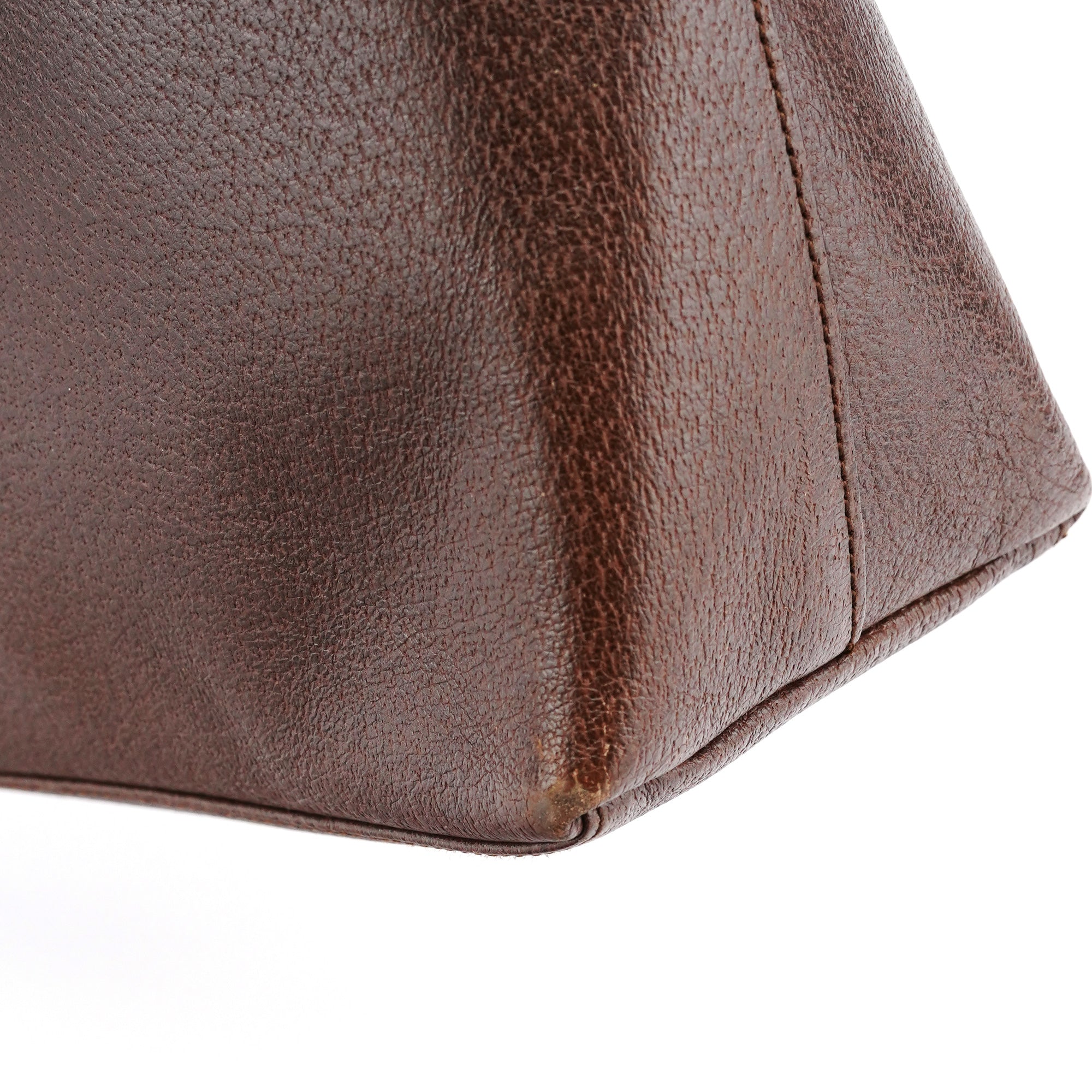 001 1880 Brown Leather Bamboo Shoulder Bag