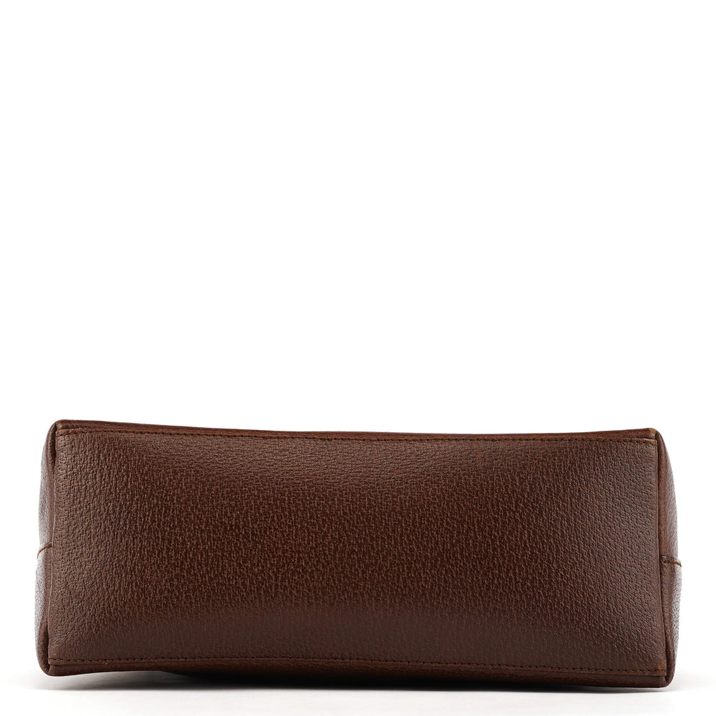 001 1880 Brown Leather Bamboo Shoulder Bag