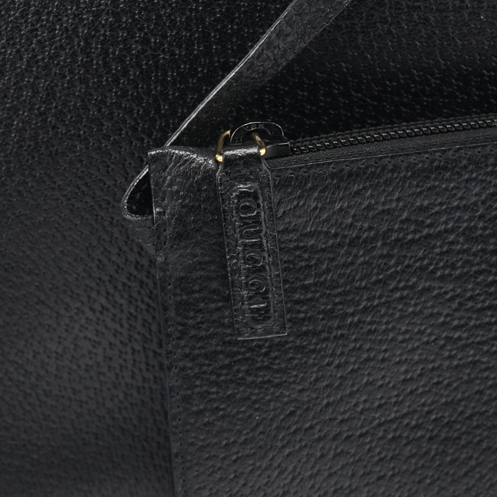 001 1883 Black Leather Bamboo Hobo Bag