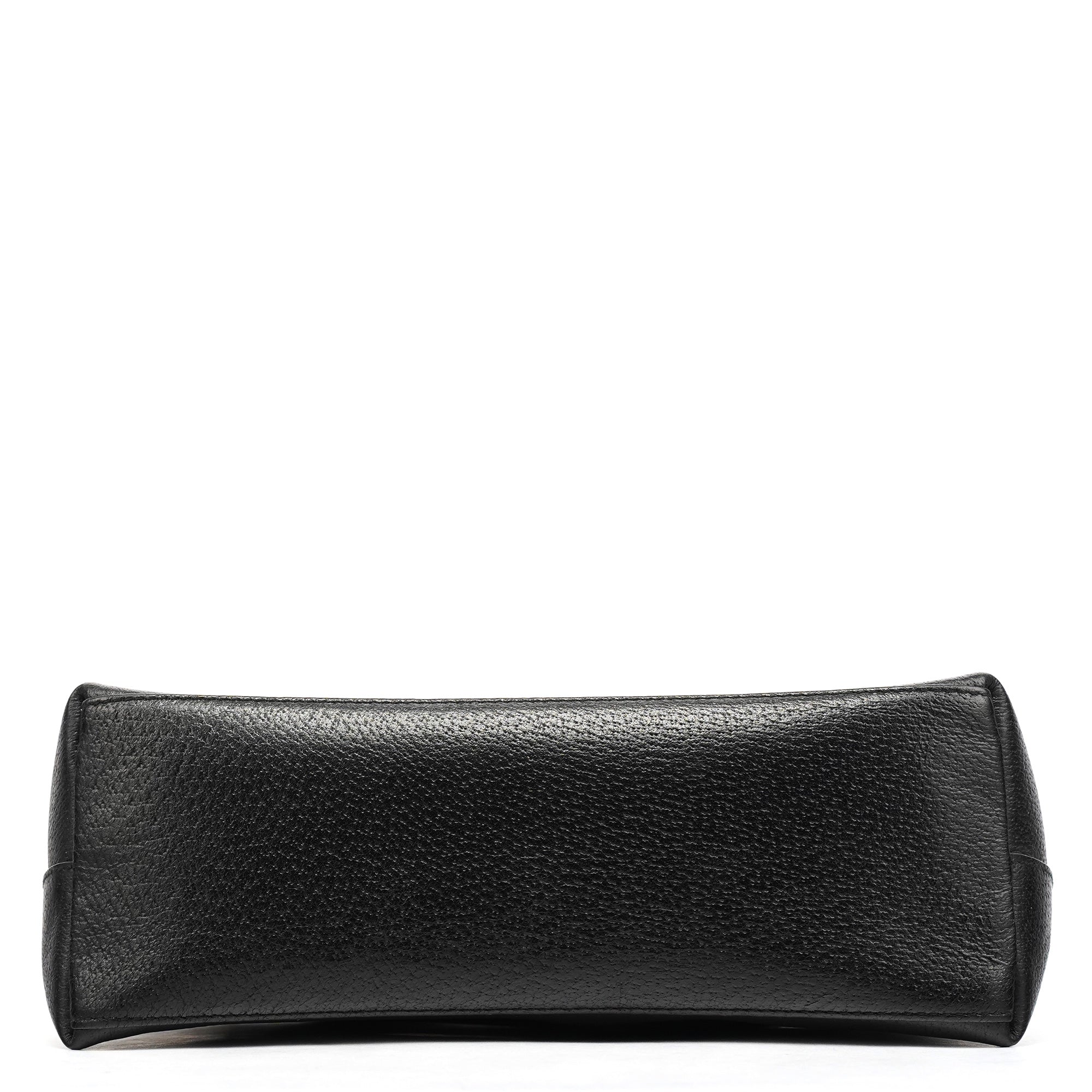 001 1883 Black Leather Bamboo Hobo Bag