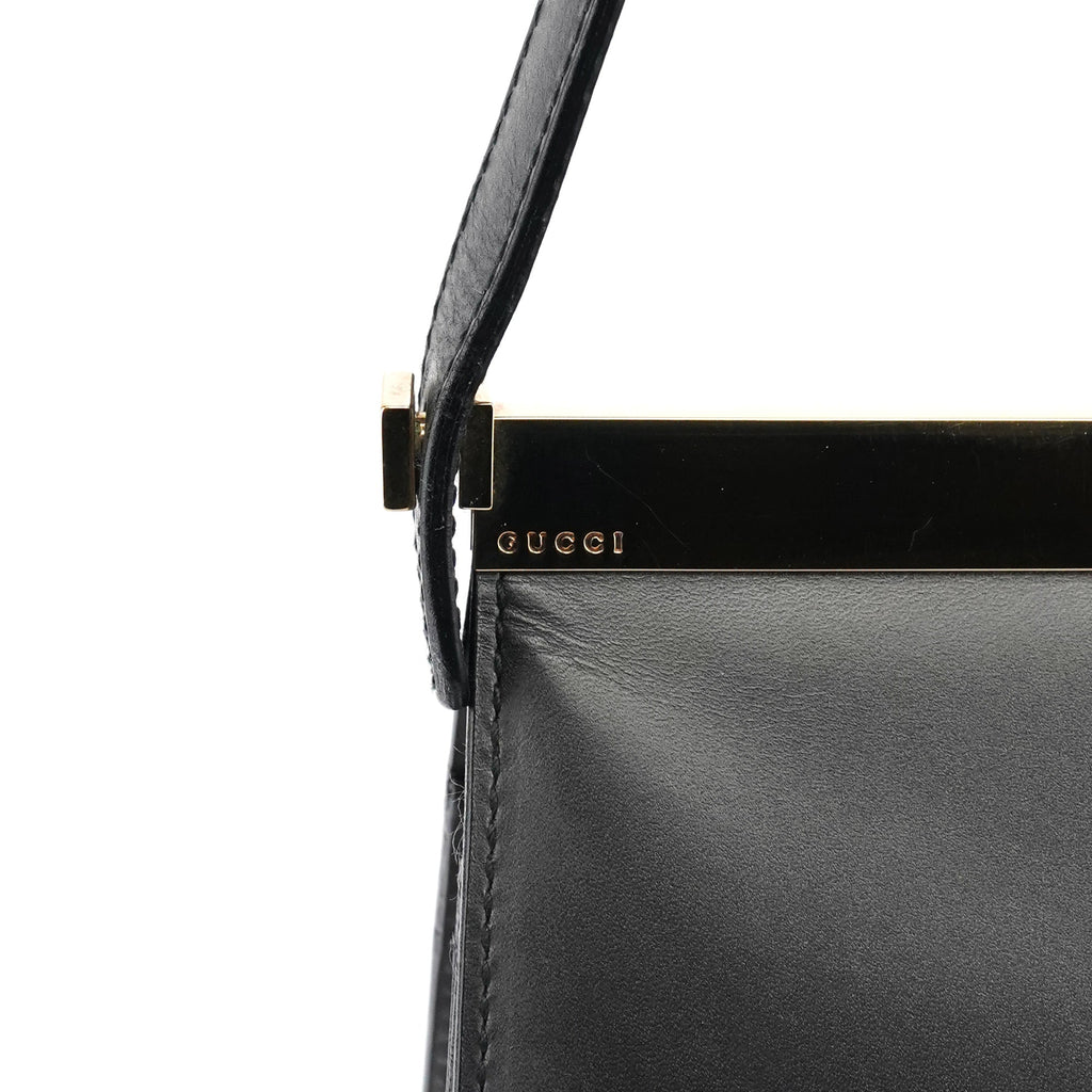 001 2058 Anthracite Leather Frame Shoulder Bag