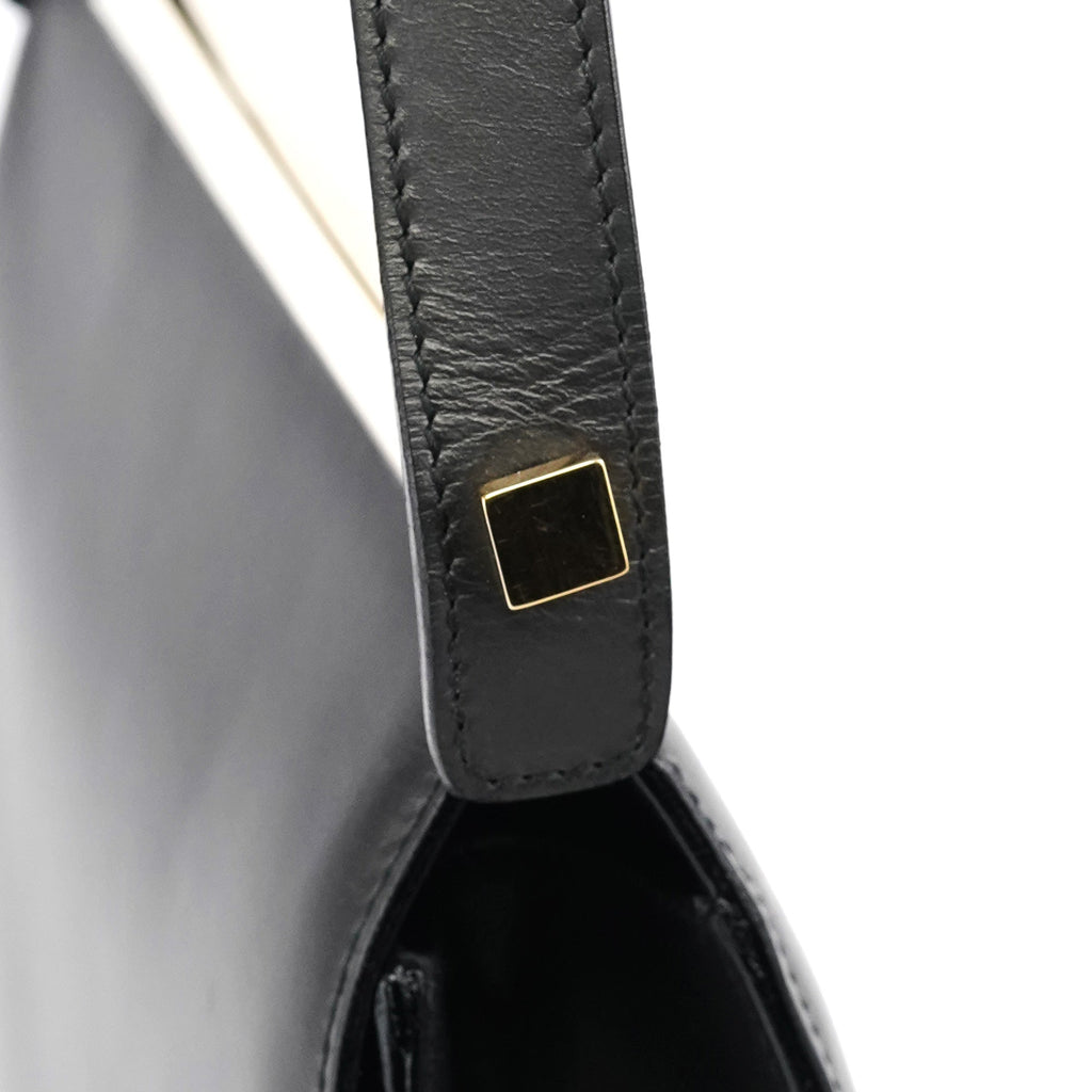 001 2058 Anthracite Leather Frame Shoulder Bag