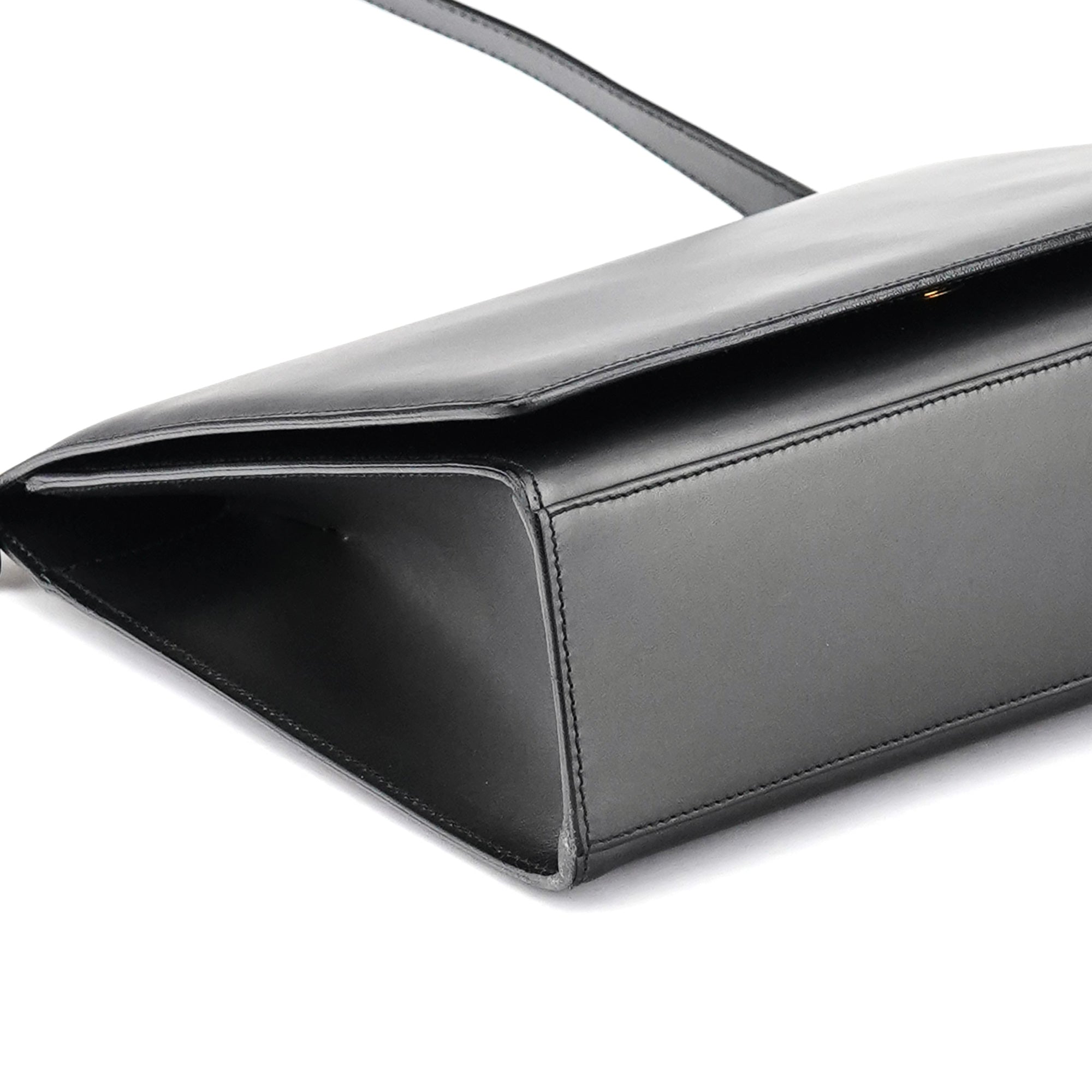 001 2058 Anthracite Leather Frame Shoulder Bag