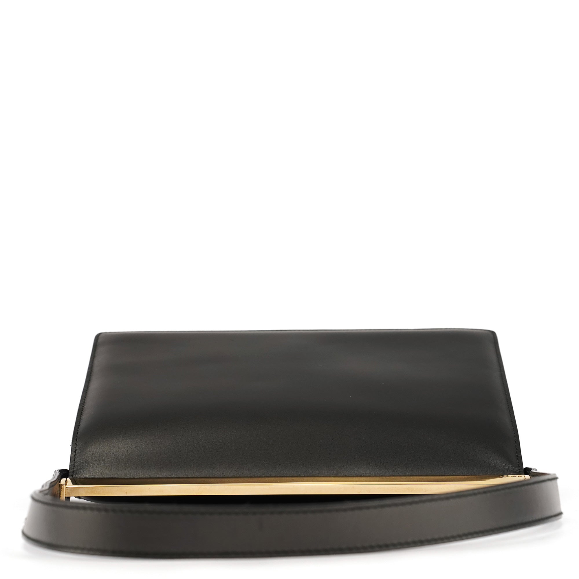 001 2058 Anthracite Leather Frame Shoulder Bag