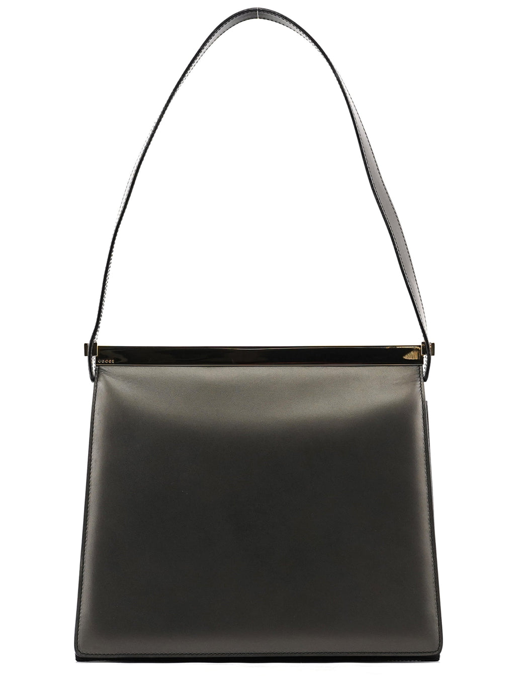 001 2058 Anthracite Leather Frame Shoulder Bag