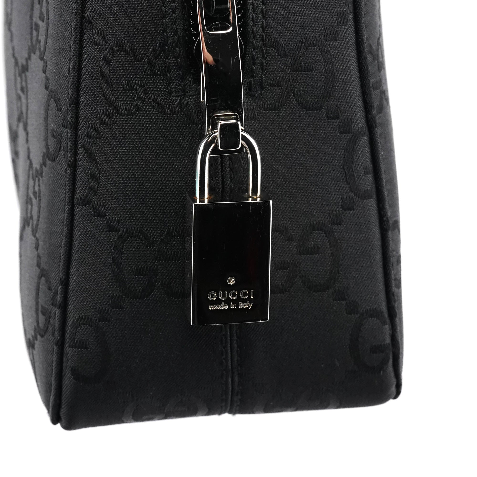 001 3074 Black GG Nylon Tote Bag
