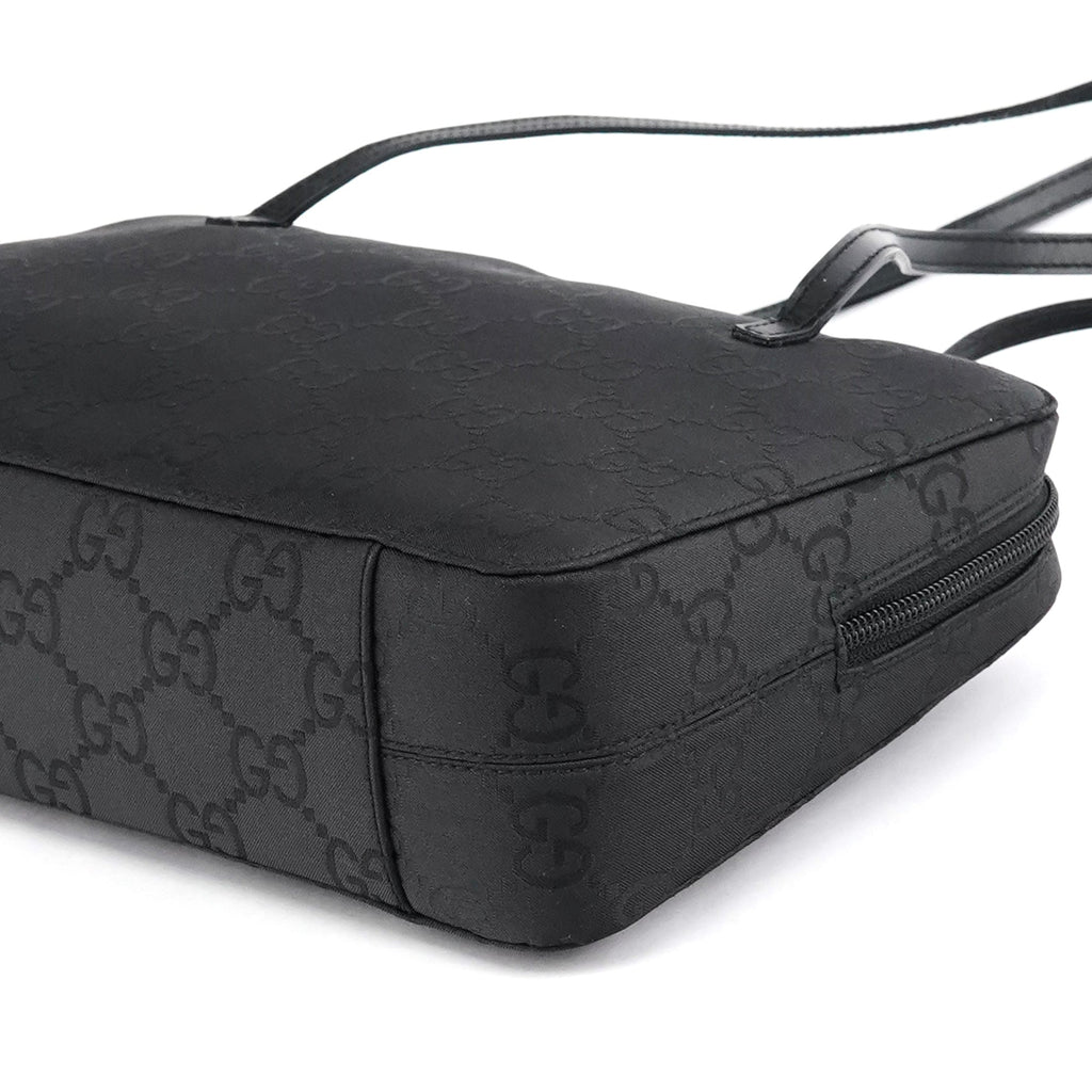001 3074 Black GG Nylon Tote Bag