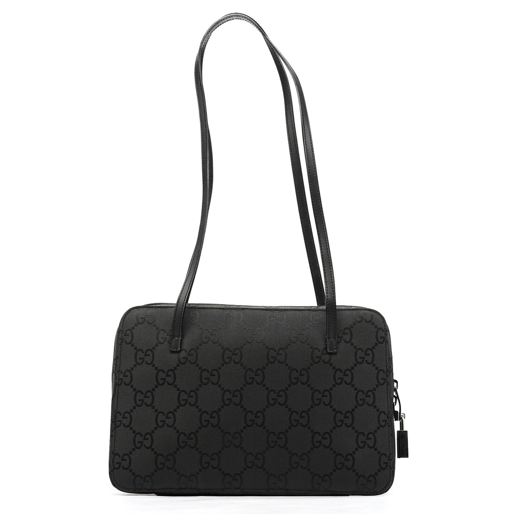 001 3074 Black GG Nylon Tote Bag