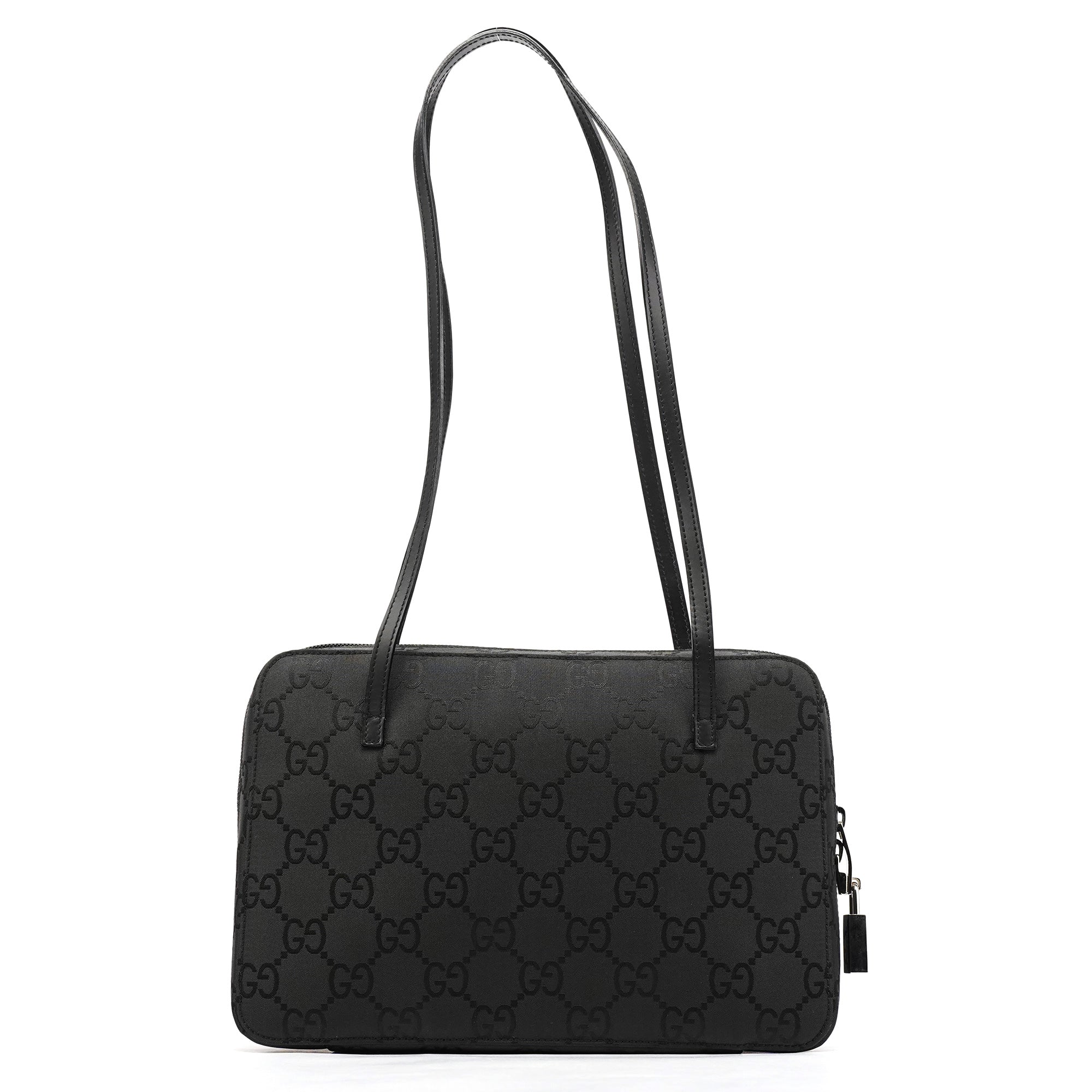 001 3074 Black GG Nylon Tote Bag