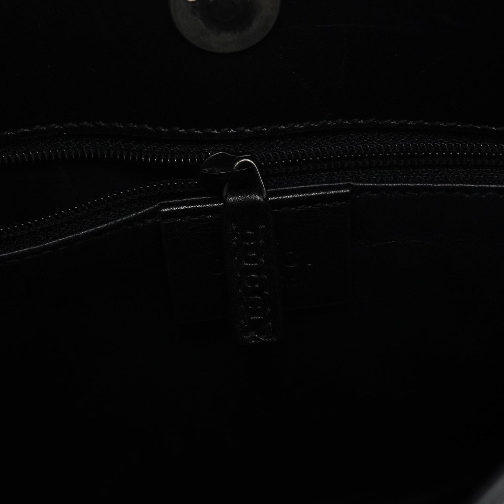 001 3167 Black Calfskin Hobo Shouler Bag