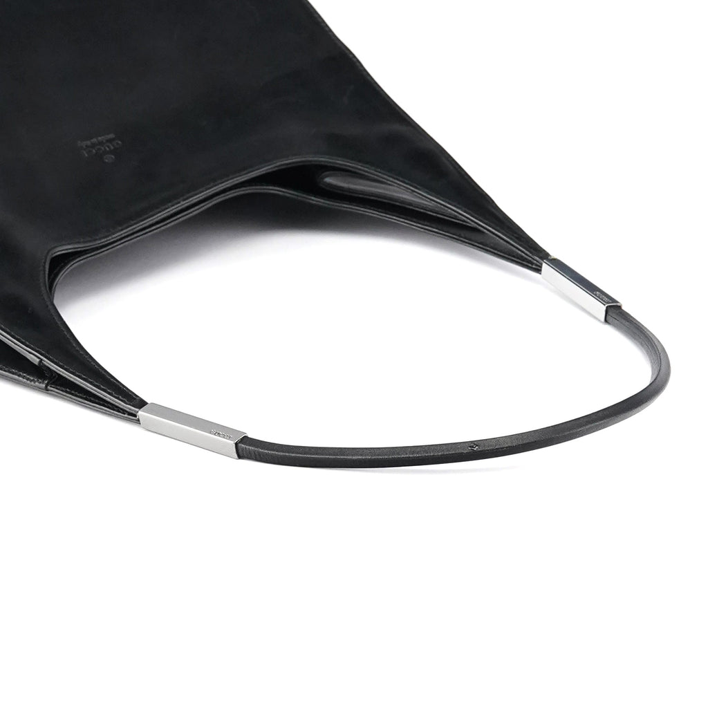 001 3167 Black Calfskin Hobo Shouler Bag