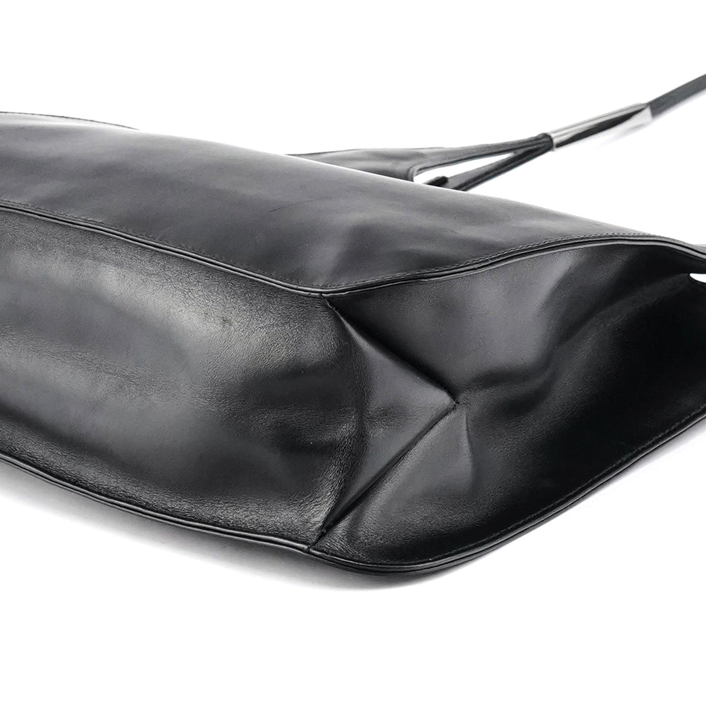 001 3167 Black Calfskin Hobo Shouler Bag