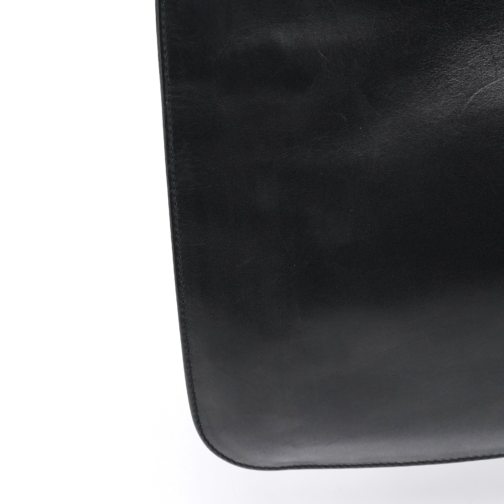 001 3167 Black Calfskin Hobo Shouler Bag