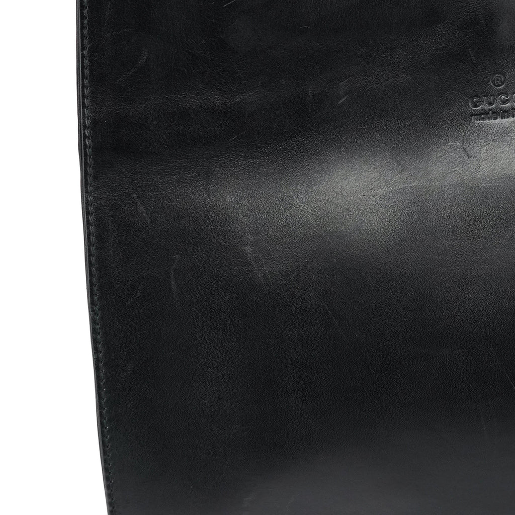 001 3167 Black Calfskin Hobo Shouler Bag